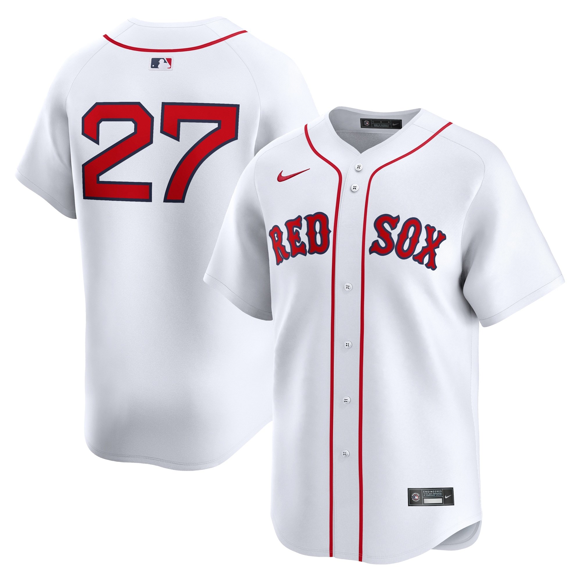 Men's Boston Red Sox Carlton Fisk  White Home Limited Player Jersey