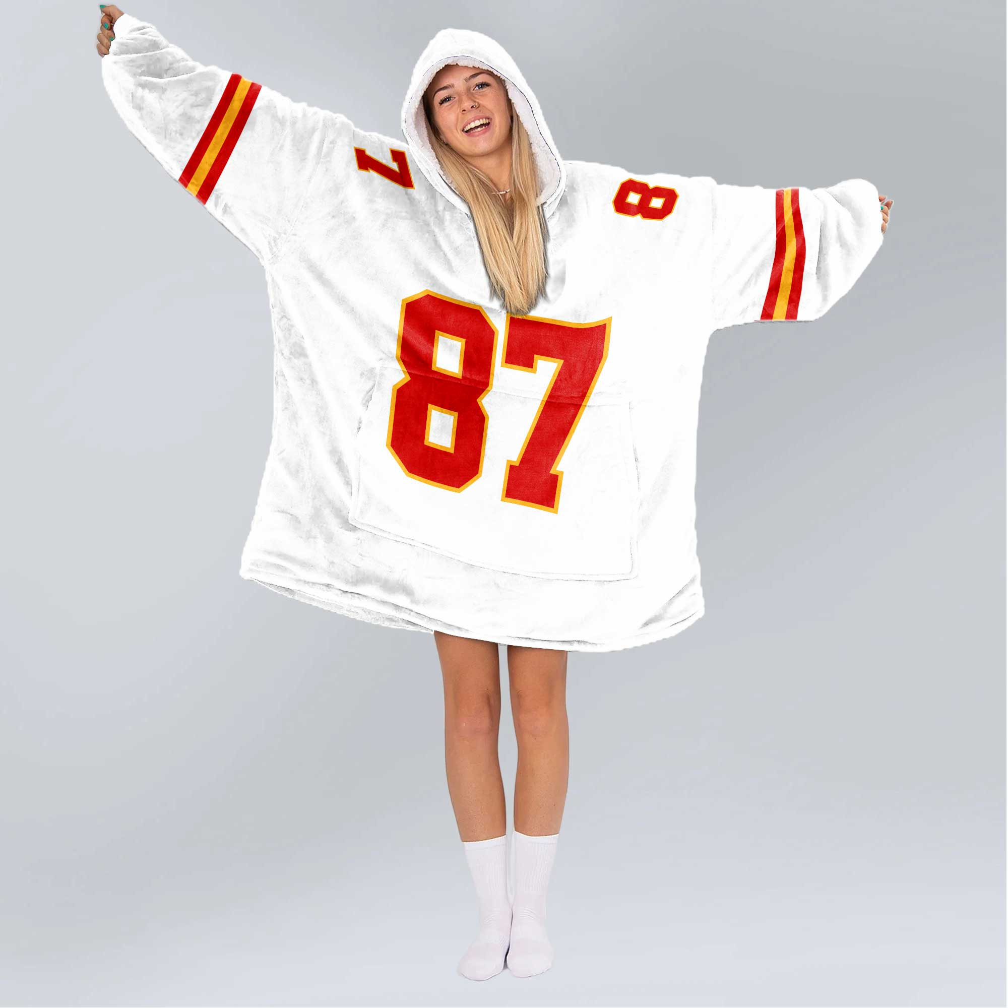 Adult T.K 87 Kansas City Football Unisex Blanket Hoodie