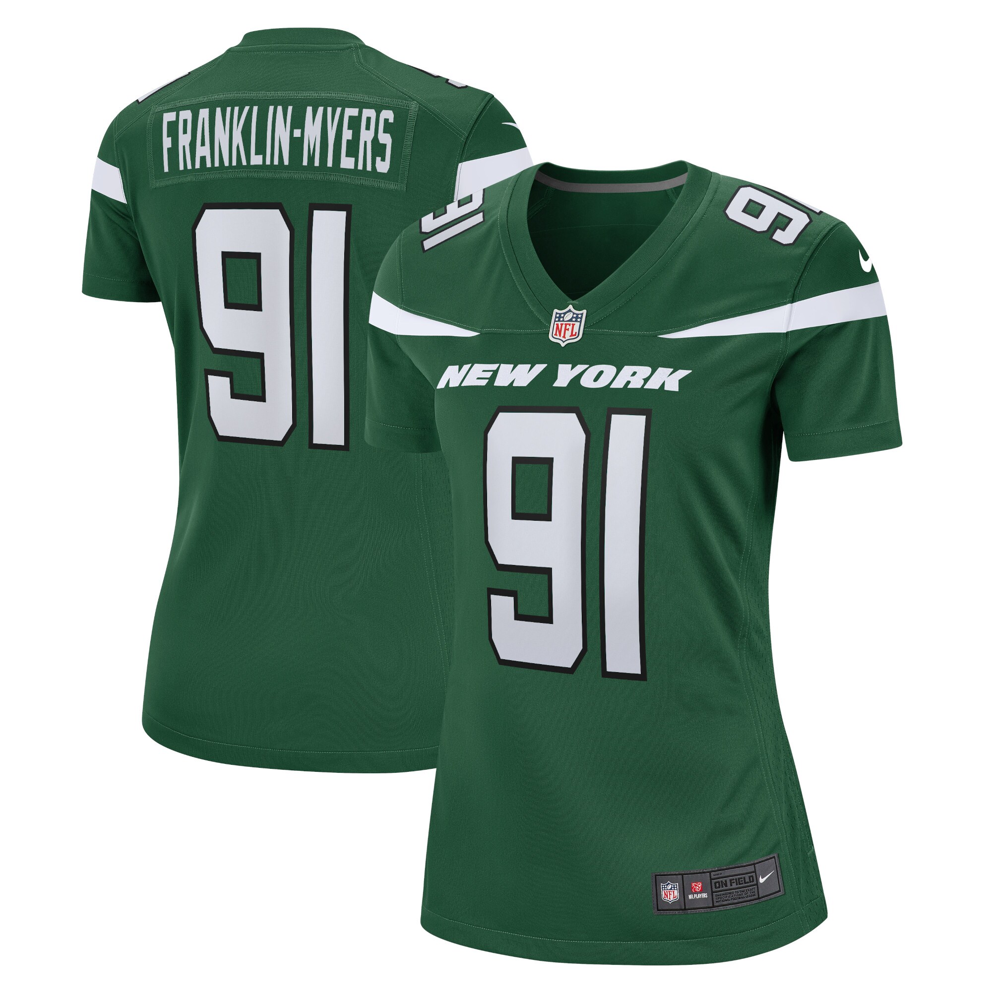 John Franklin-Myers New York Jets  Women's Game Jersey - Gotham Green