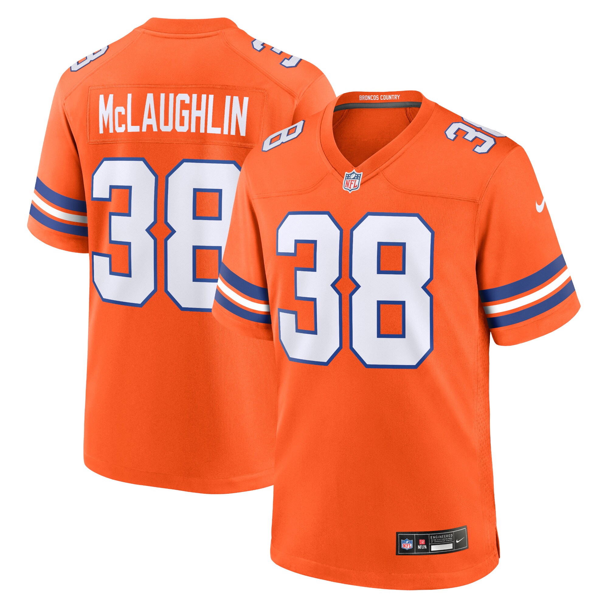 Jaleel McLaughlin Denver Broncos Mile High Collection 1977 Throwback Player Game Jersey - Orange