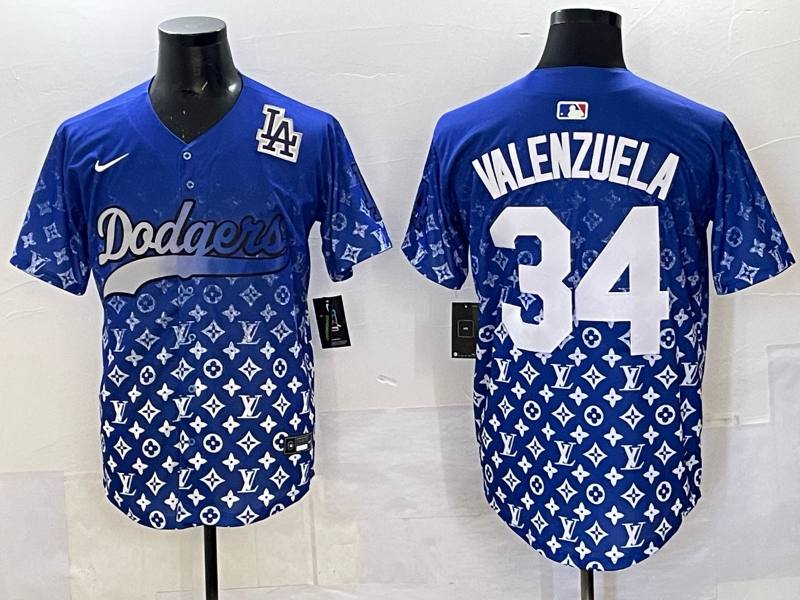 Men's #34 Fernando Valenzuela Los Angeles Dodgers 2025 Custom Cool Jersey