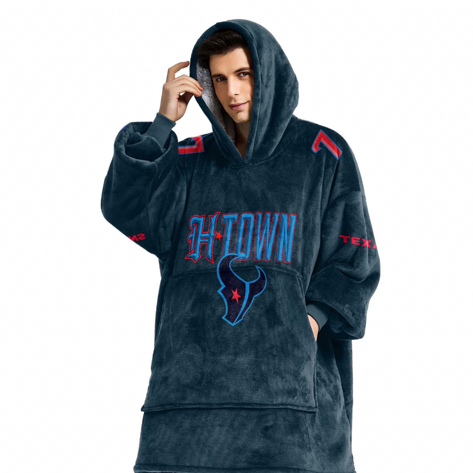 Adult C.S 7 Houston Football Unisex Blanket Hoodie