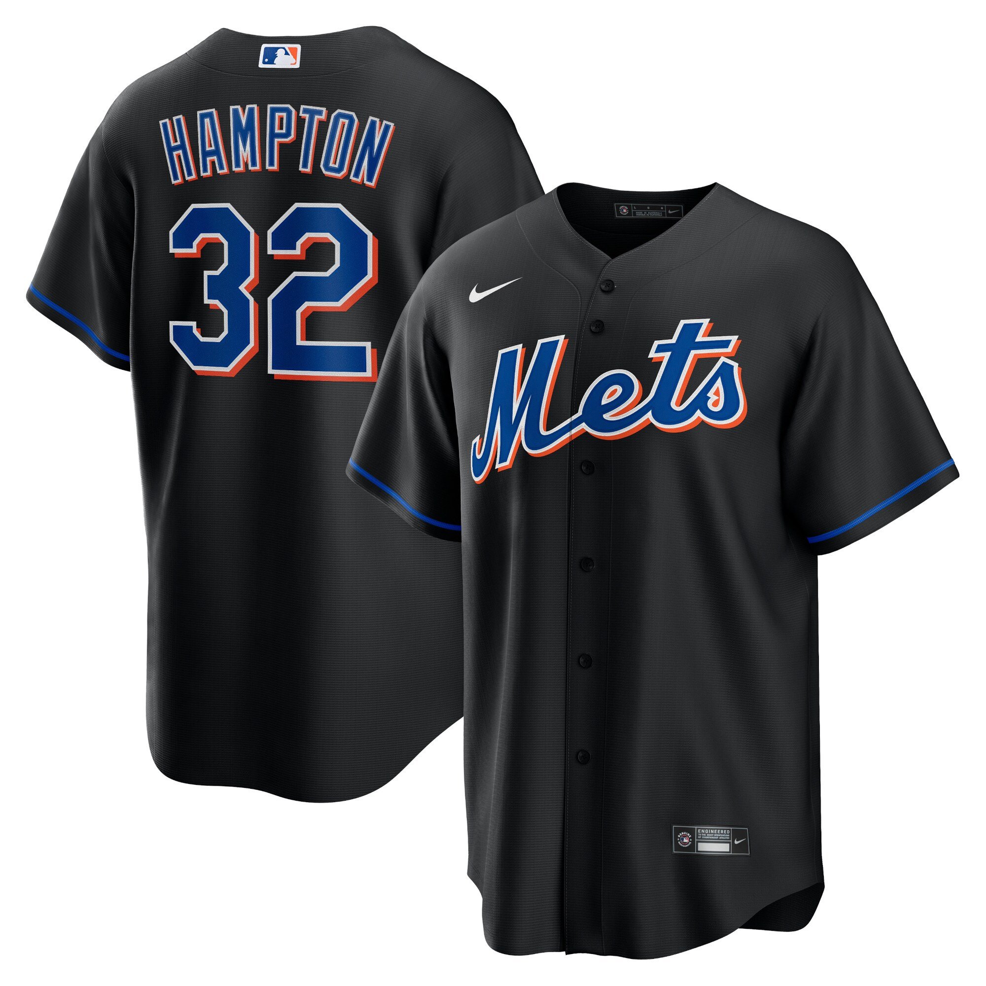 Men's New York Mets Mike Hampton  Black 2022 Alternate Replica Player Jersey