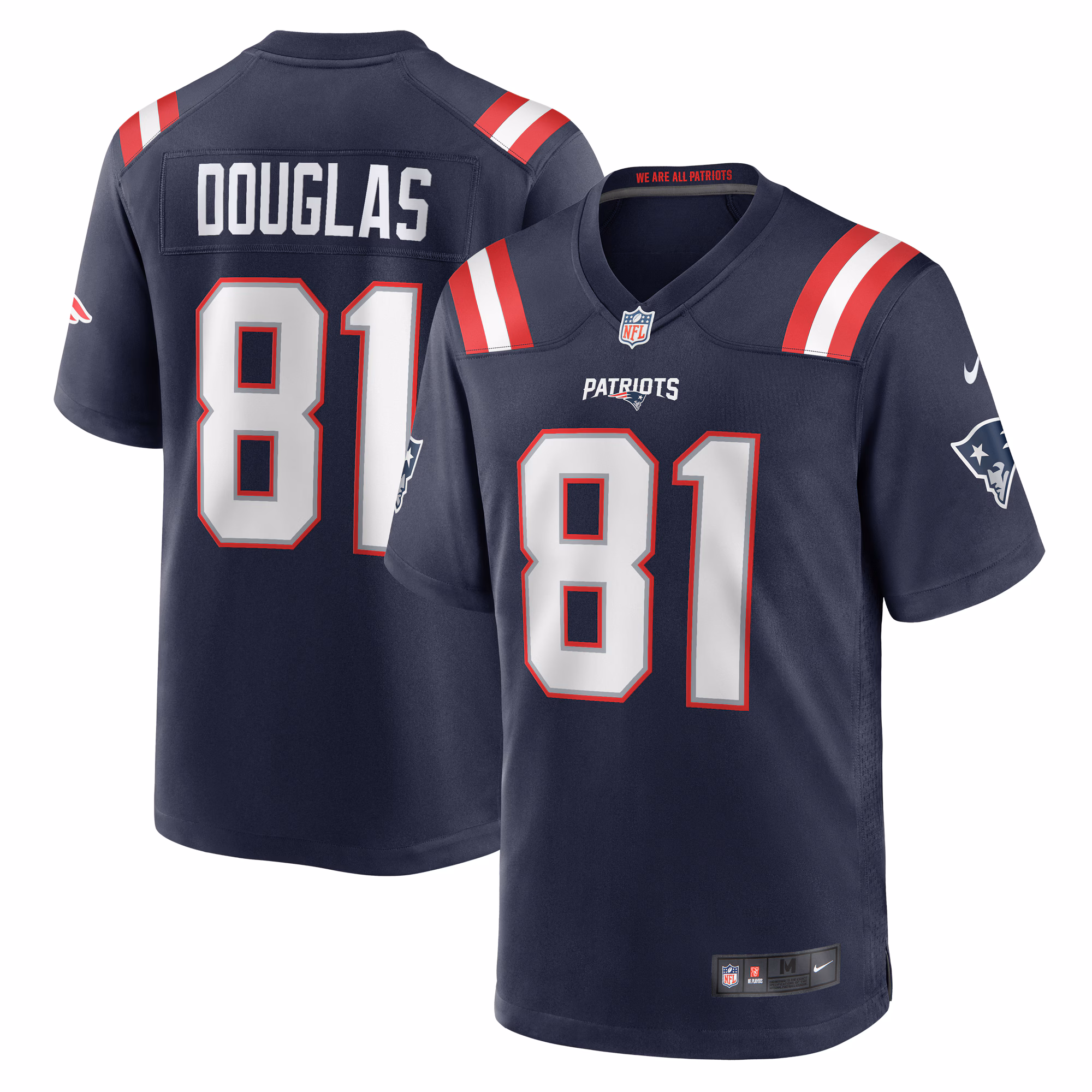 Demario Douglas New England Patriots  Game Jersey -  Navy