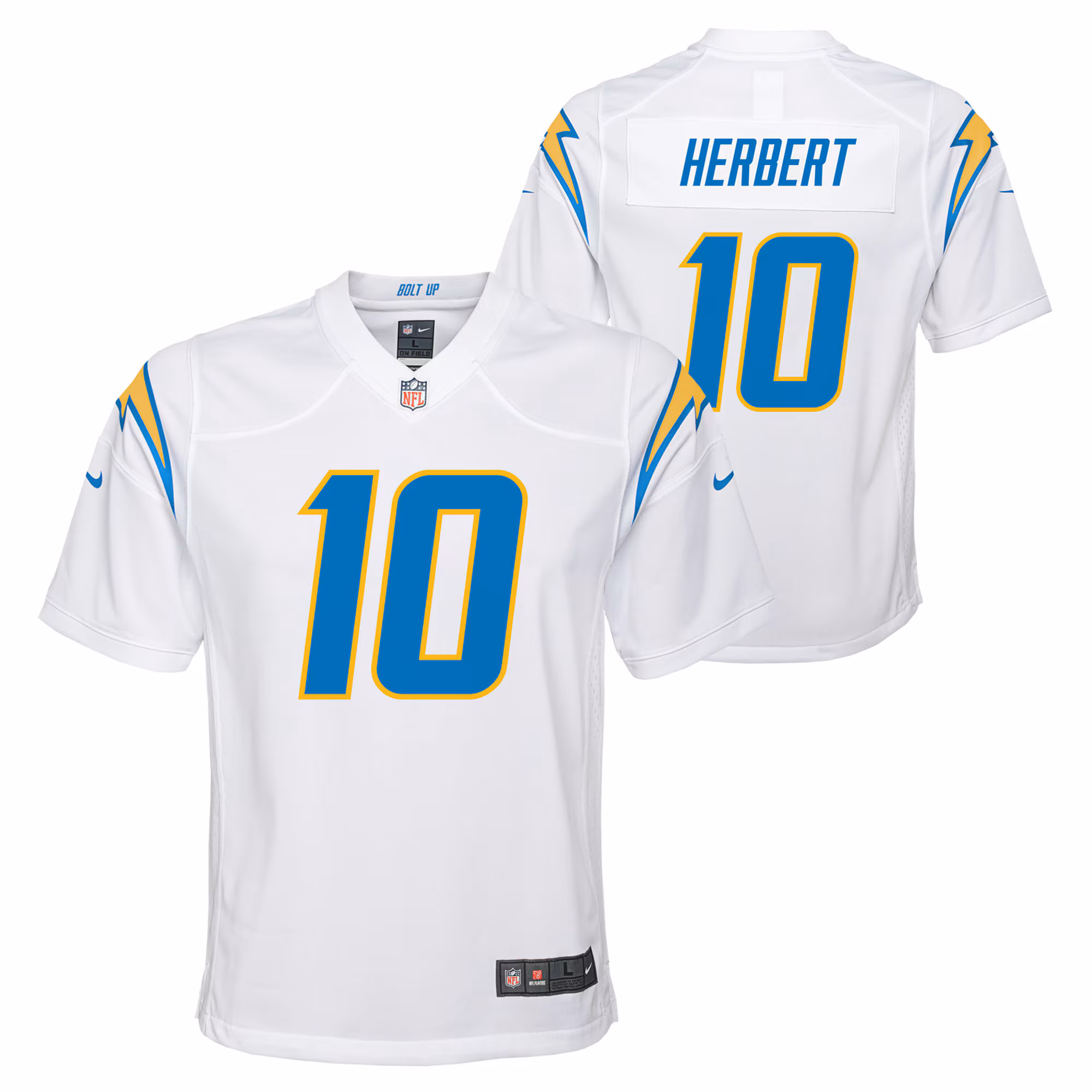 Justin Herbert Los Angeles Chargers Youth Game Jersey - White