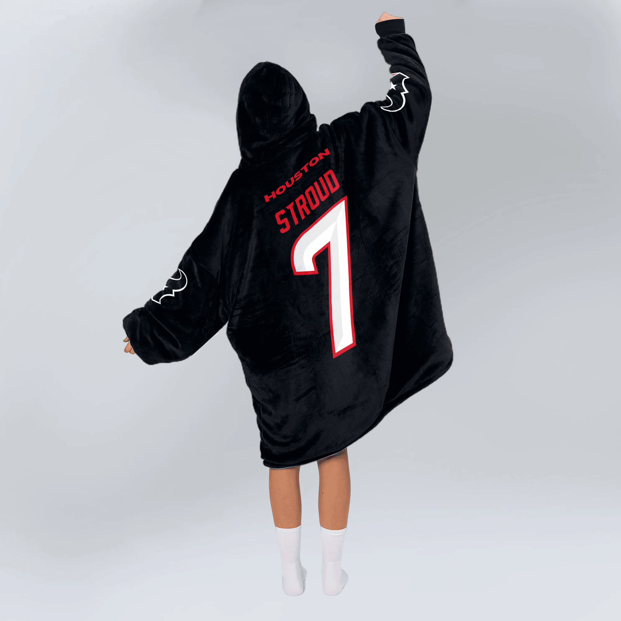 Adult C.J.S 7 Houston Football Unisex Blanket Hoodie
