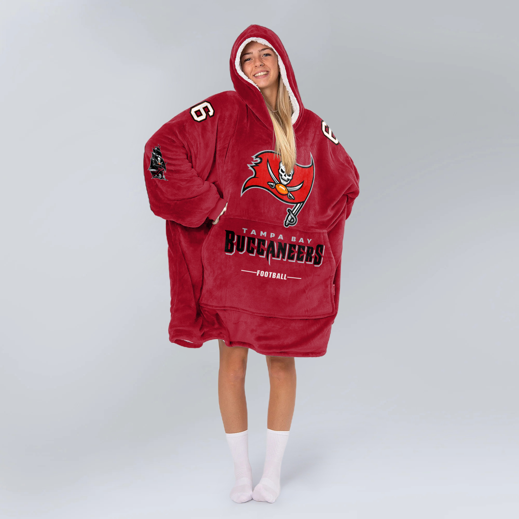 Adult B.M 6 Tampa Bay Football Unisex Blanket Hoodie