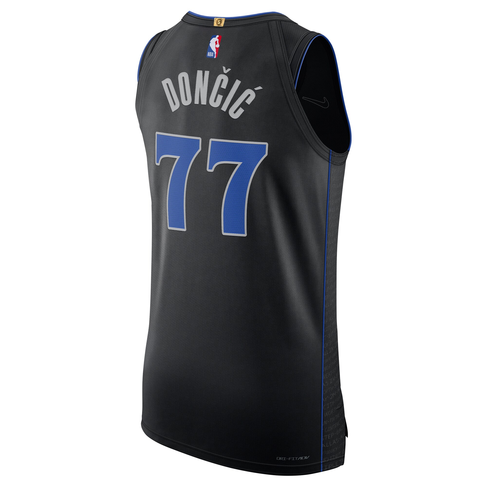 Men's Dallas Mavericks Luka Dončić  Black 2023/24 Authentic Jersey - City Edition