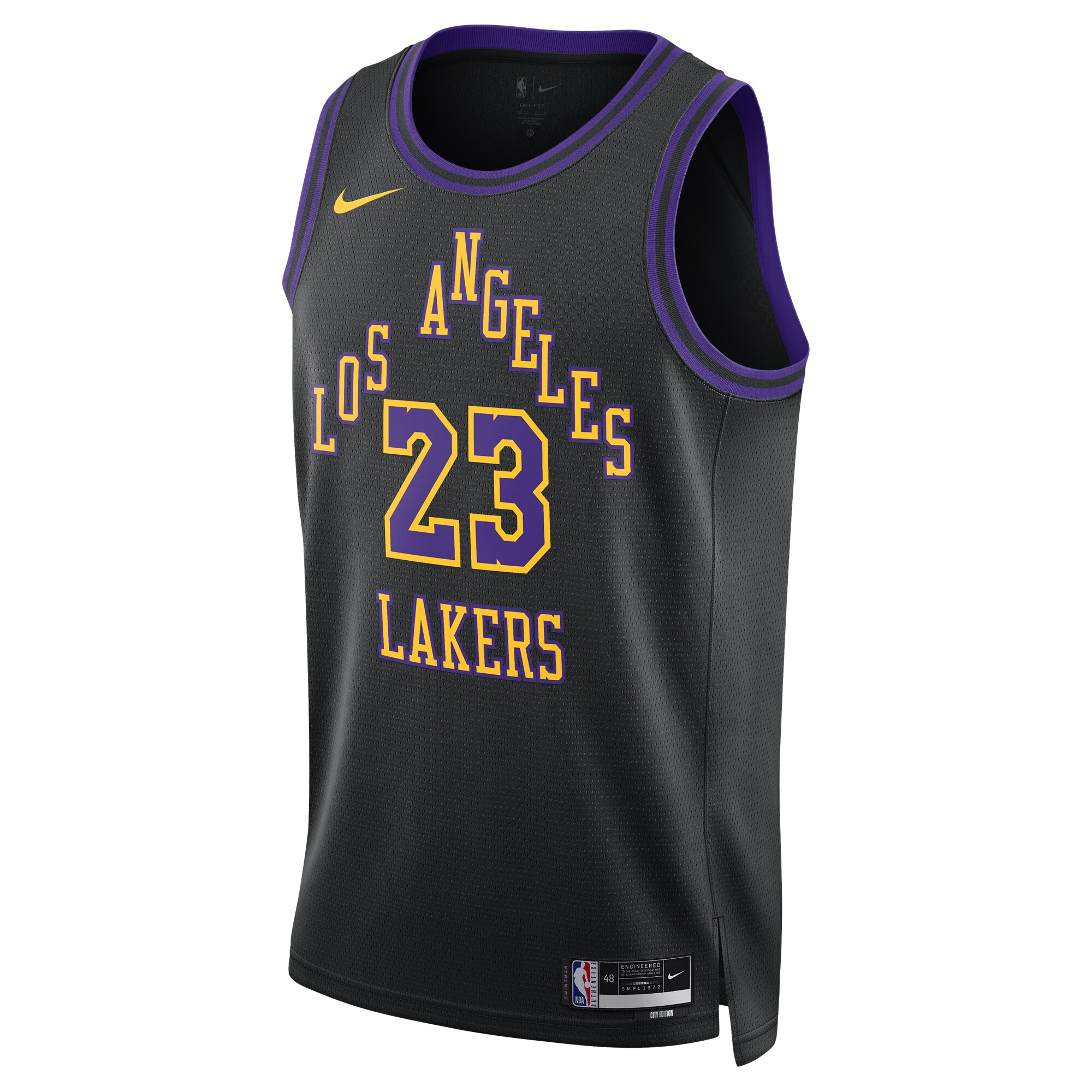 Unisex Los Angeles Lakers LeBron James  Black 2023/24 Swingman Jersey - City Edition