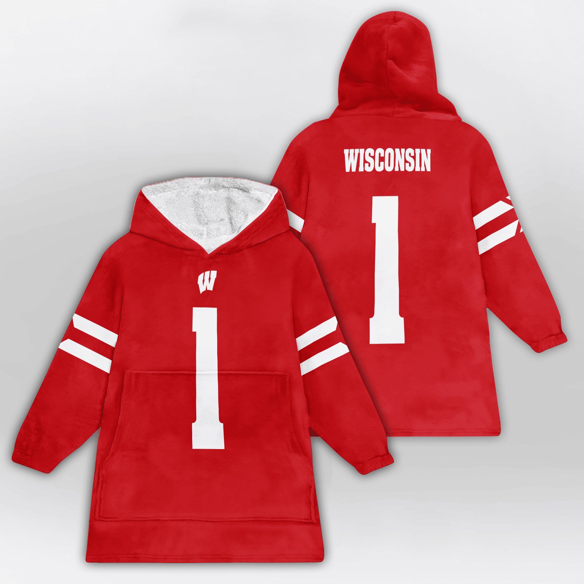 Kid #1 Wisconsin Football Unisex Blanket Hoodie