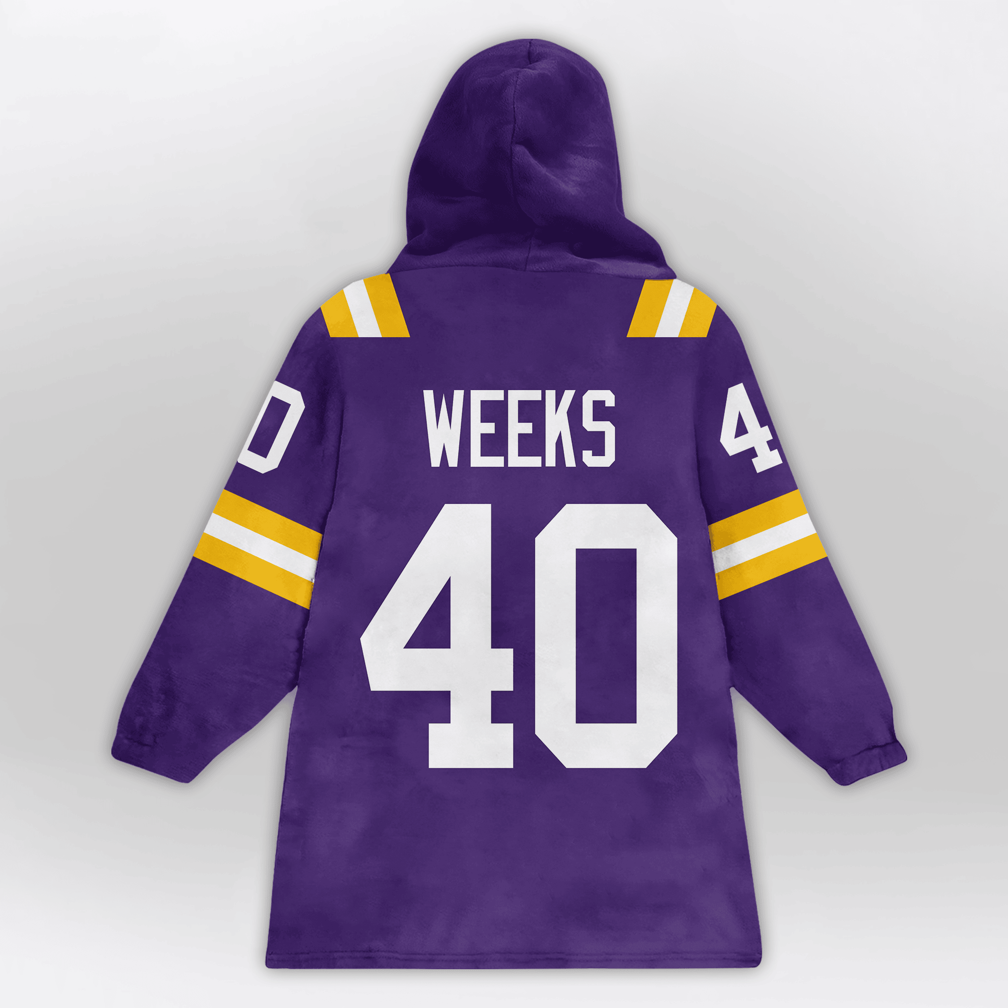 Adult W.W 40 LSU Football Unisex Blanket Hoodie