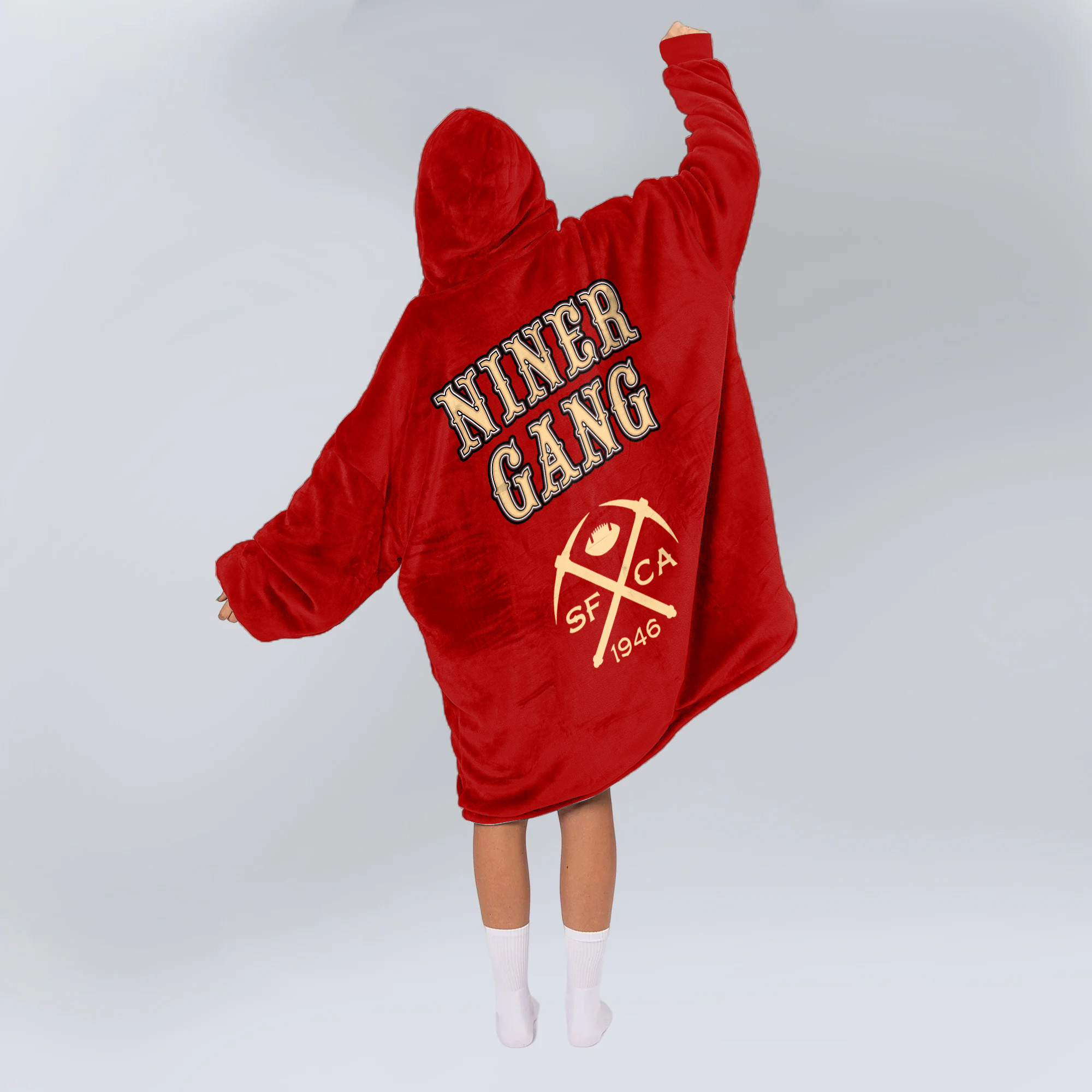 Adult San Francisco 49ers Football Unisex Blanket Hoodie