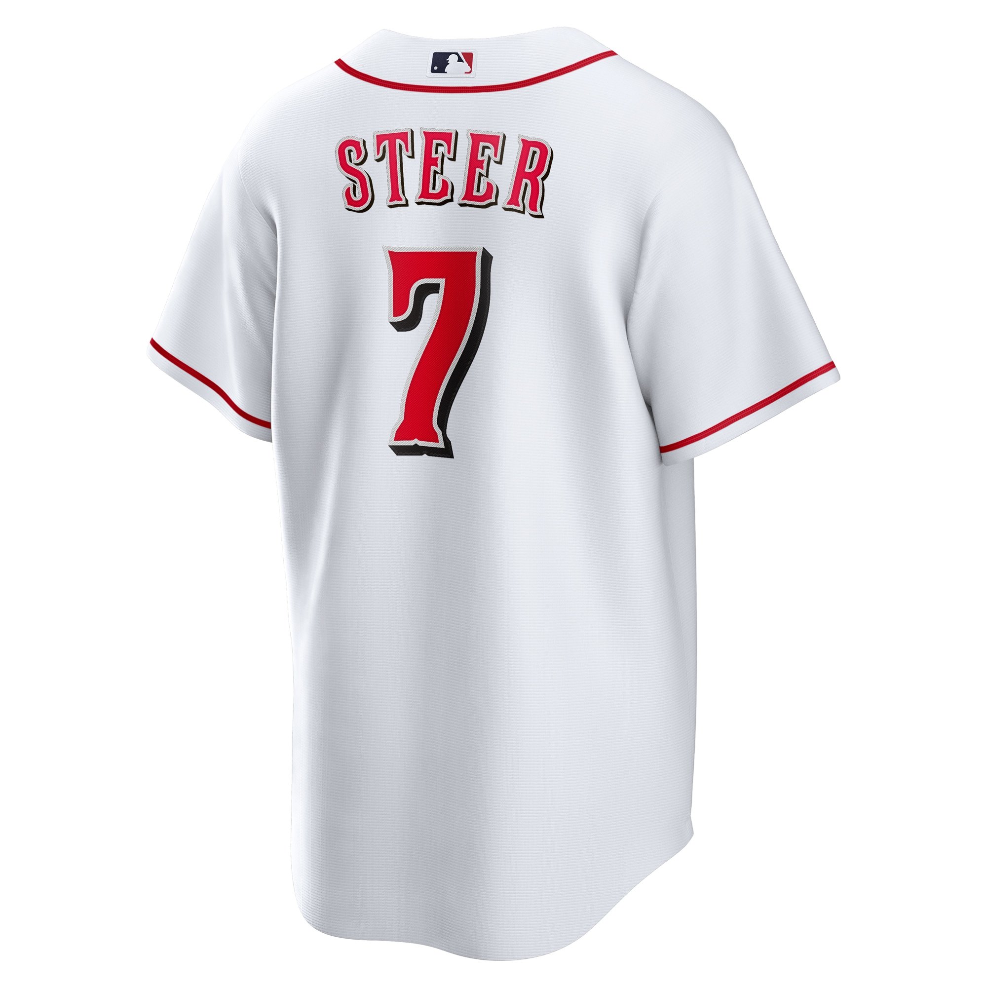 Men's Cincinnati Reds Spencer Steer  White Home Replica Jersey
