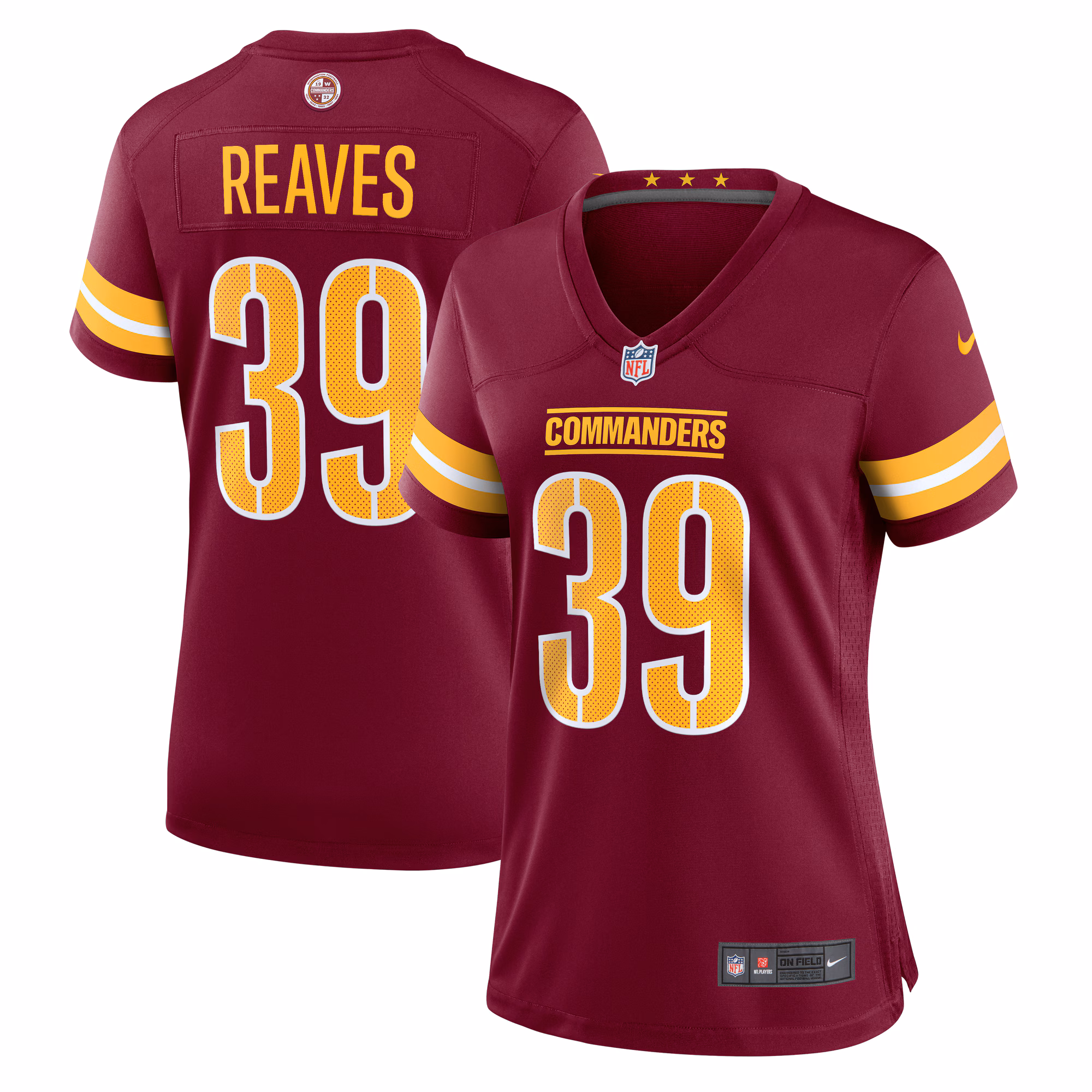 Jeremy Reaves Washington Commanders Women's  Game Jersey -  Burgundy