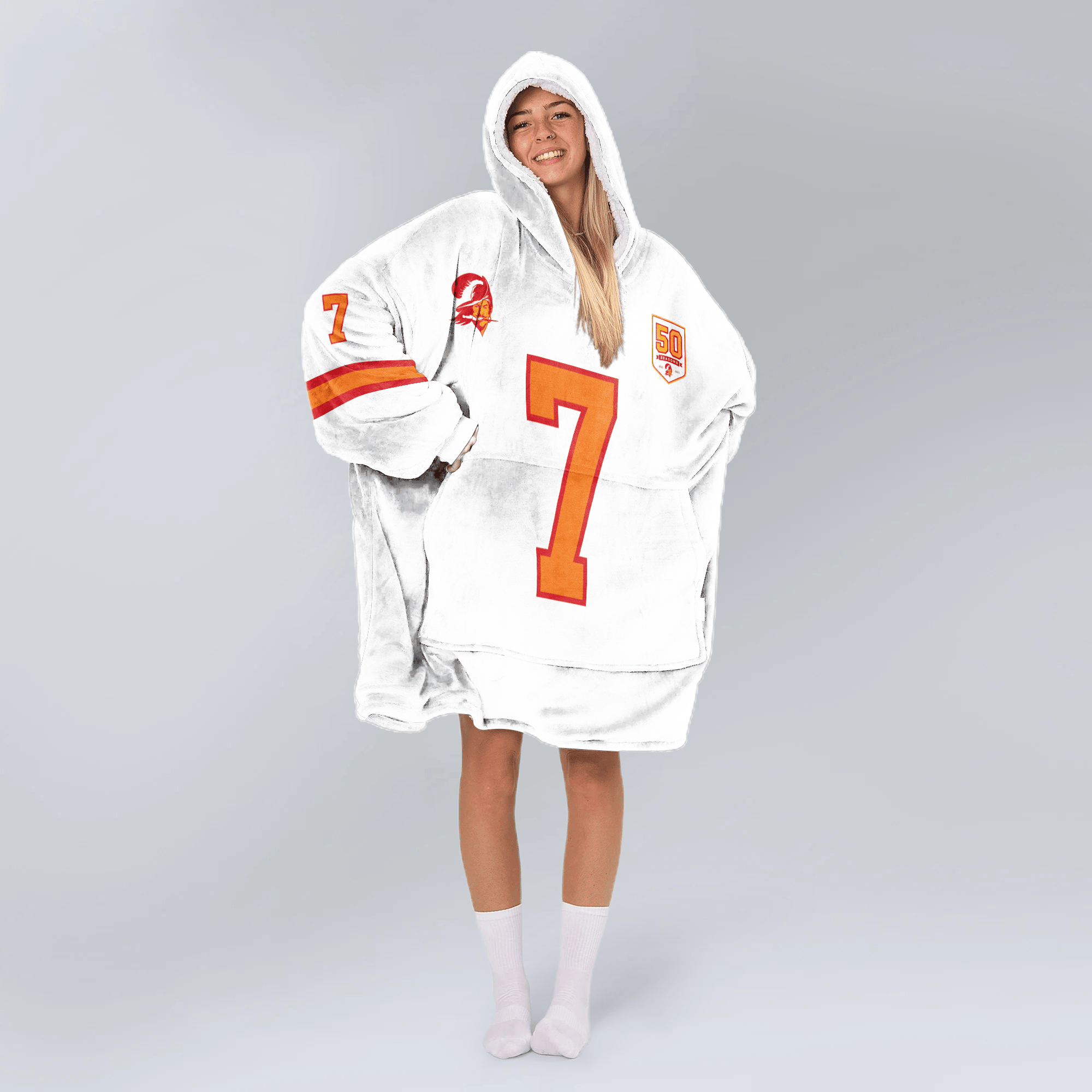 Adult B.I 7 Tampa Bay Football 50th Season Game Unisex Blanket Hoodie