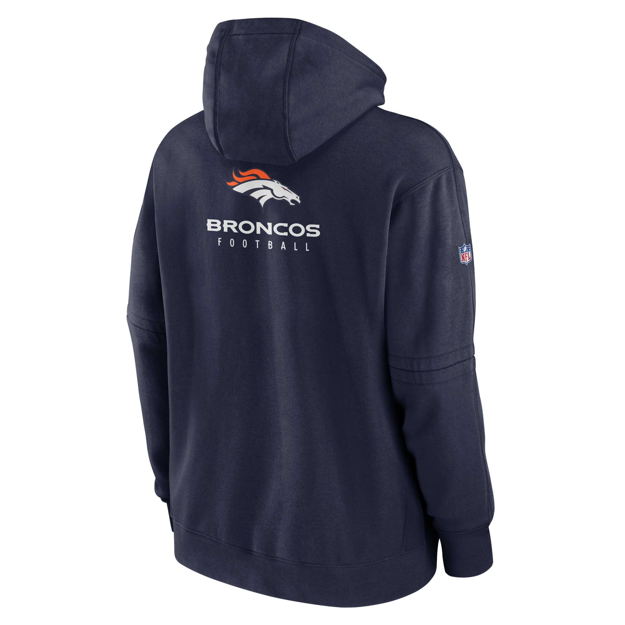 Denver Broncos  Sideline Club Fleece Pullover Hoodie - Navy