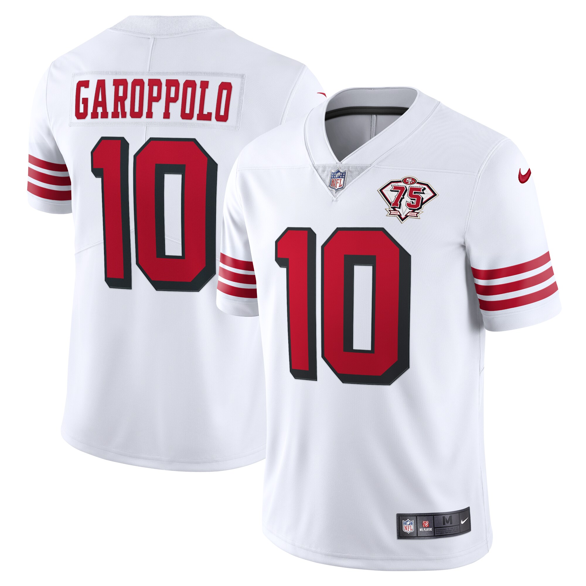 Jimmy Garoppolo San Francisco 49ers  75th Anniversary 2nd Alternate Vapor Limited Jersey - White