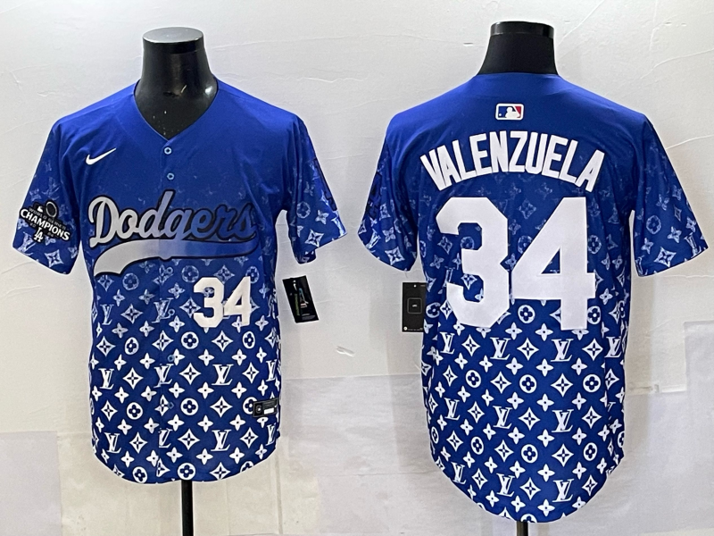 Men's #34 Fernando Valenzuela Los Angeles Dodgers 2025 Custom Cool Jersey