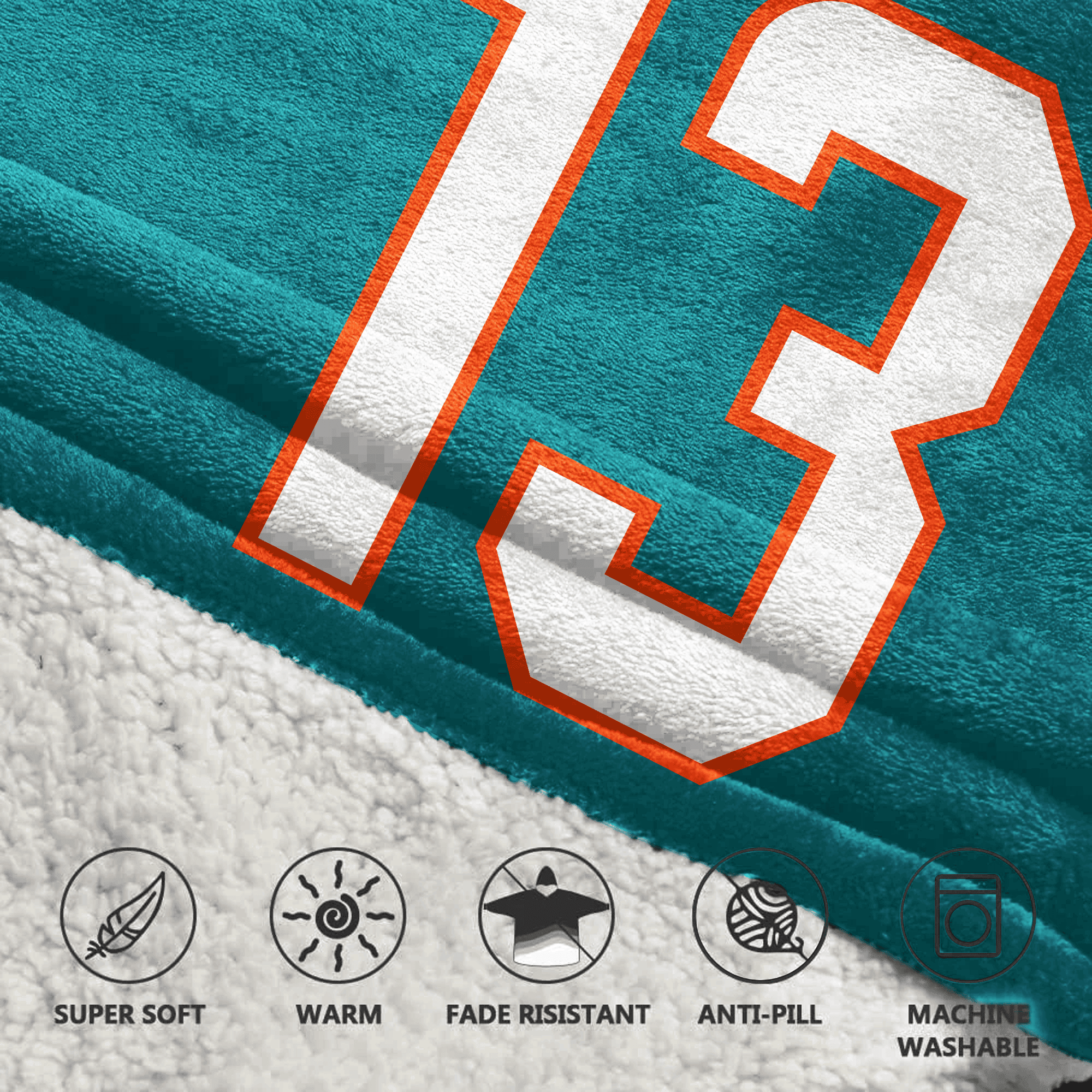 Kid 13 Miami Football Unisex Blanket Hoodie