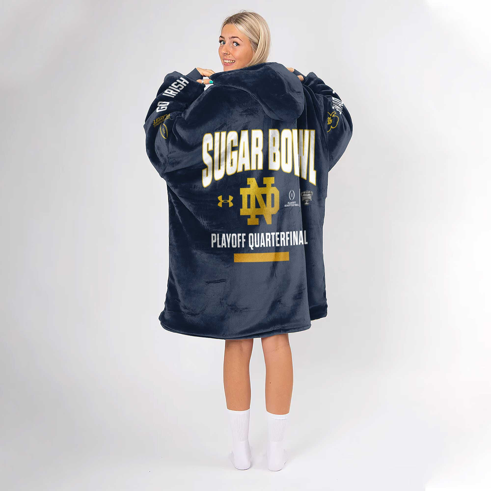 Adult Champions Notre Dame Football Unisex Blanket Hoodie