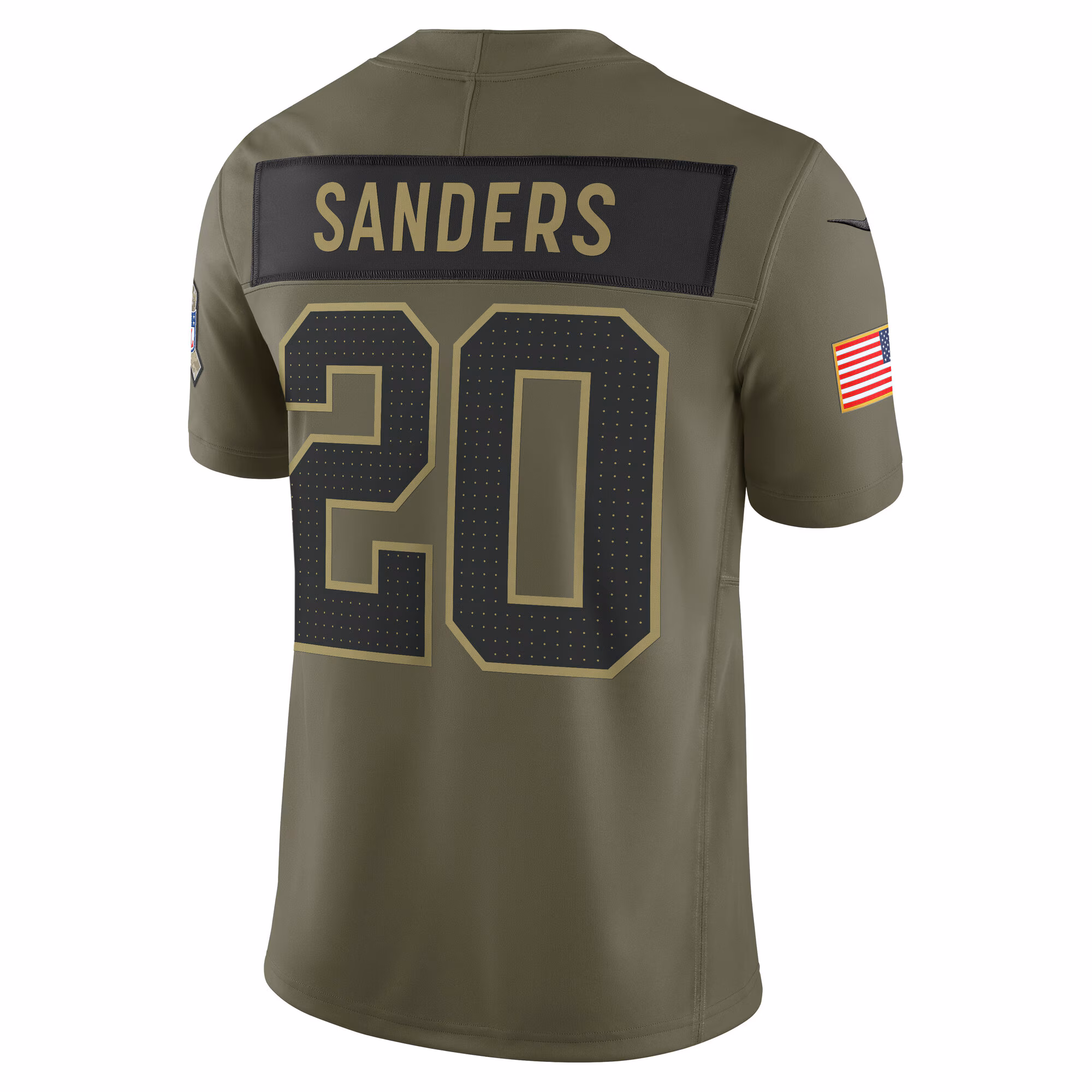 Men's Detroit Lions Barry Sanders Olive 2025 Salute to Service Retired Limited Jersey