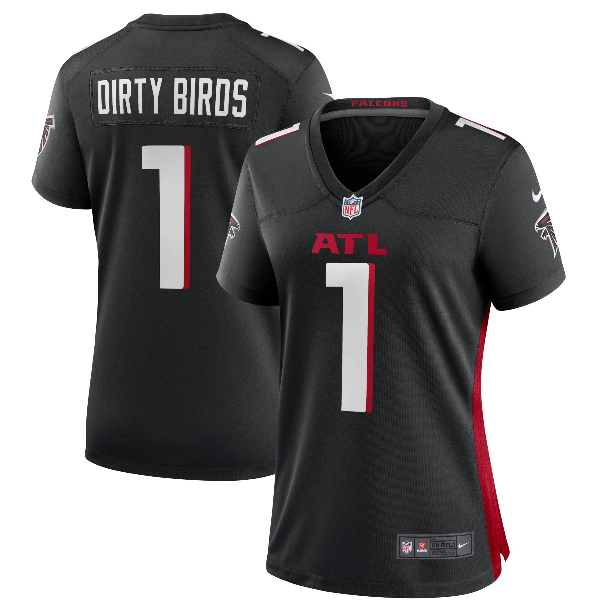 Dirty Birds Atlanta Falcons Women's Game Jersey - Black