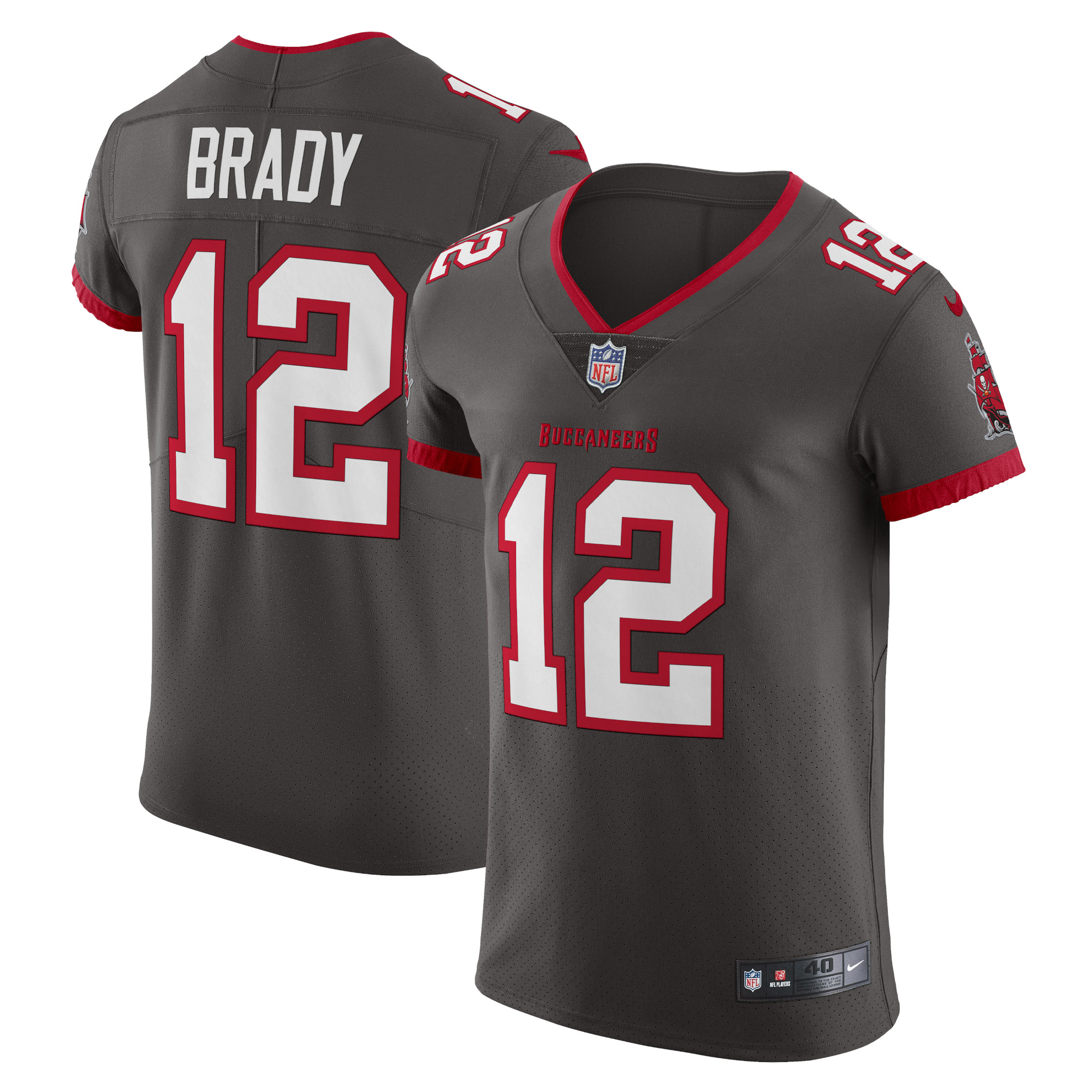 Tom Brady Tampa Bay Buccaneers Alternate Vapor Elite Jersey - Pewter