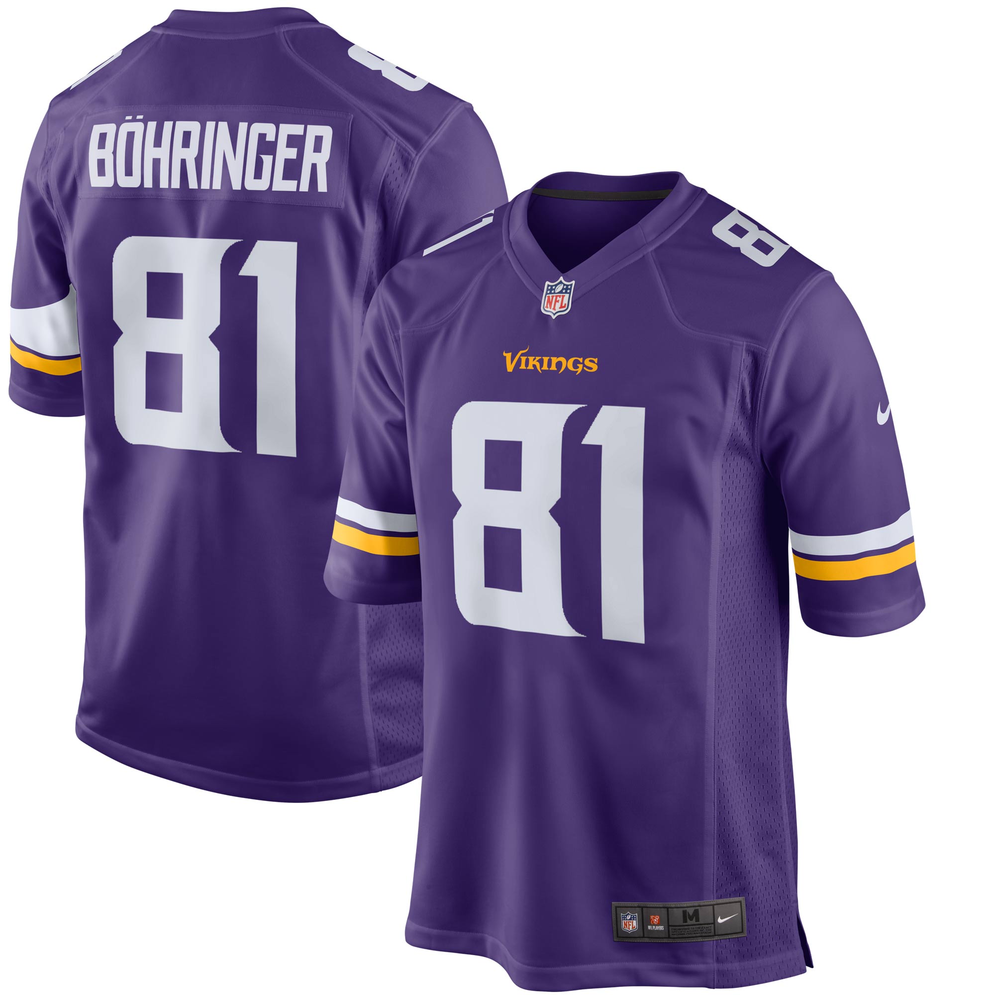 Moritz Bohringer Minnesota Vikings  Team Color Game Jersey - Purple