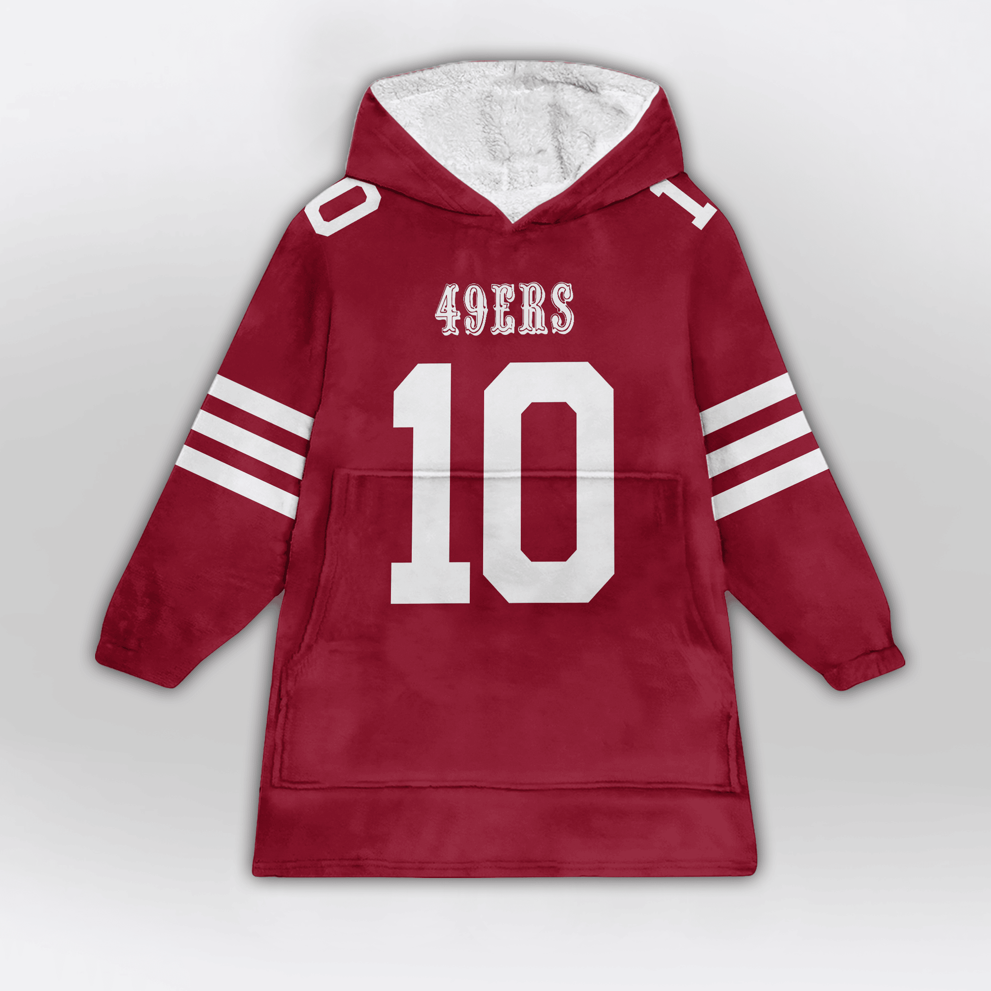 Adult M.J 10 San Francisco 49ers Football Unisex Blanket Hoodie