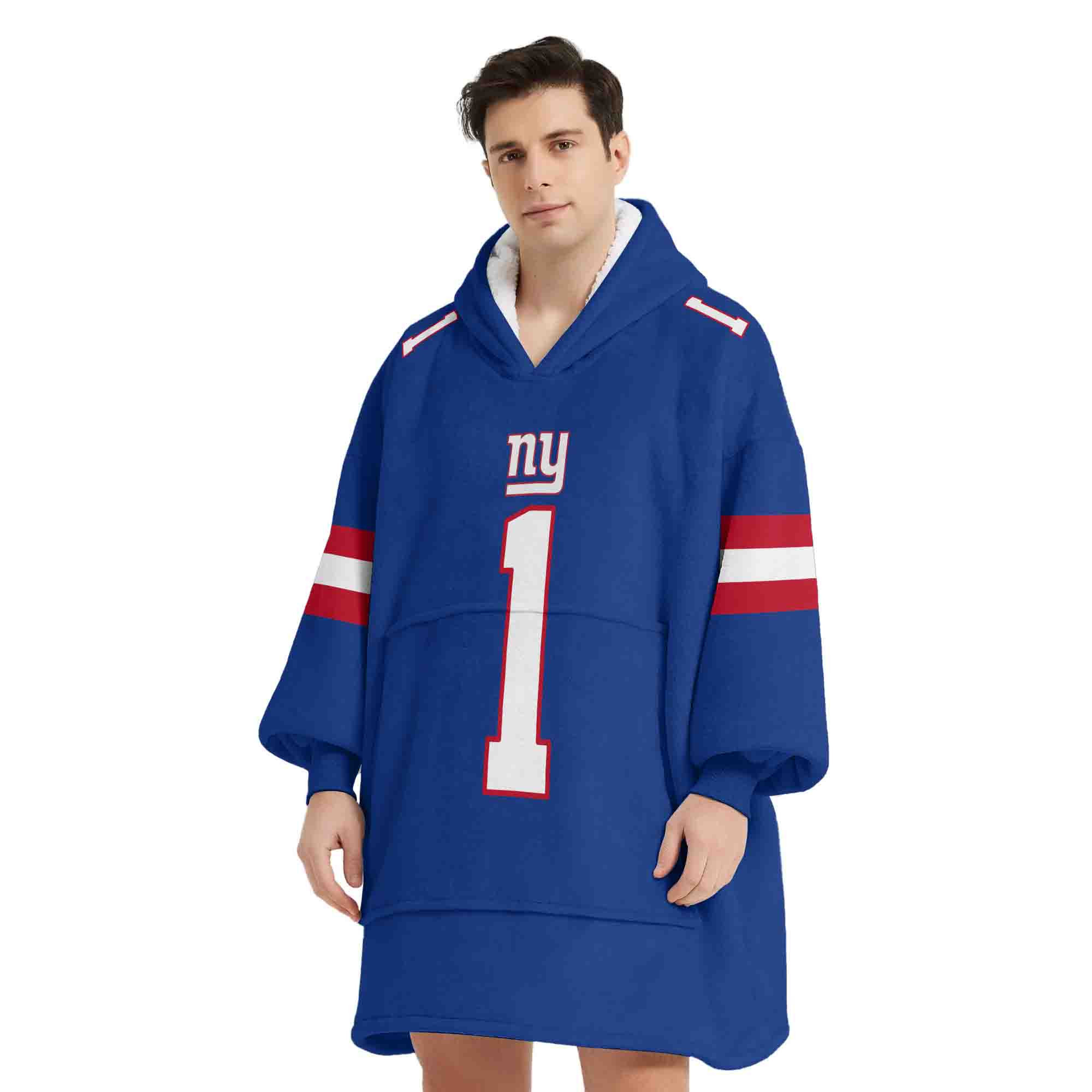 Adult MN 1 New York G Football Unisex Blanket Hoodie
