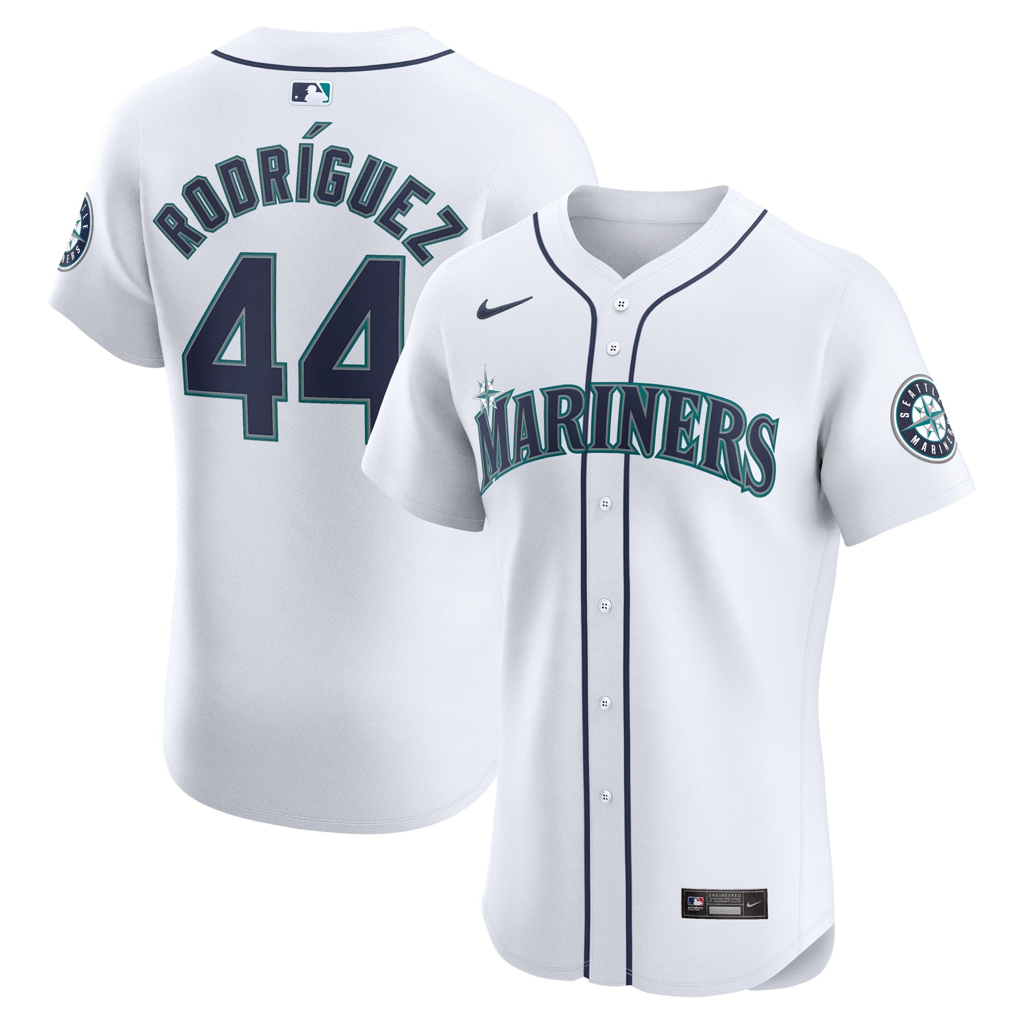 Men's Seattle Mariners Julio RodrÃguez  White Home Elite Player Jersey