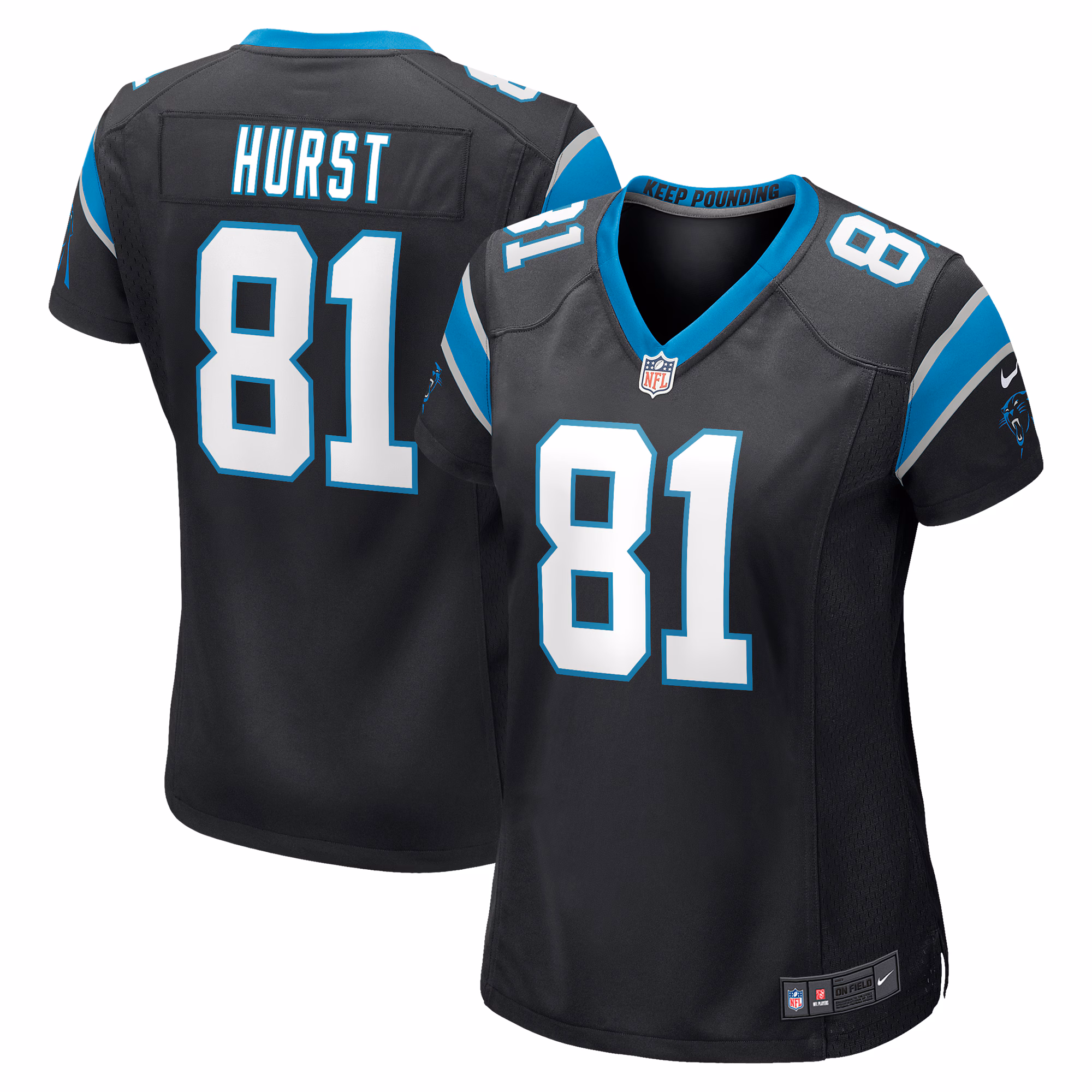 Hayden Hurst Carolina Panthers Women's Game Player Jersey - Black