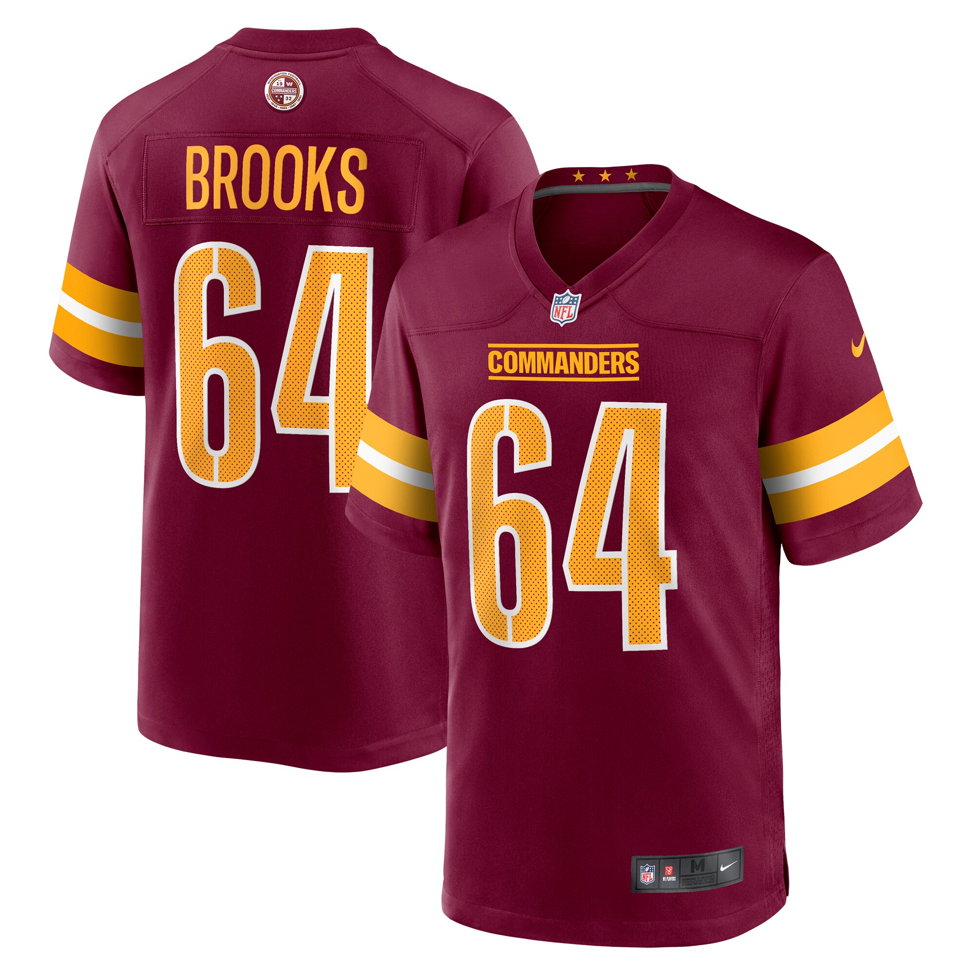 Mason Brooks Washington Commanders  Team Game Jersey - Burgundy