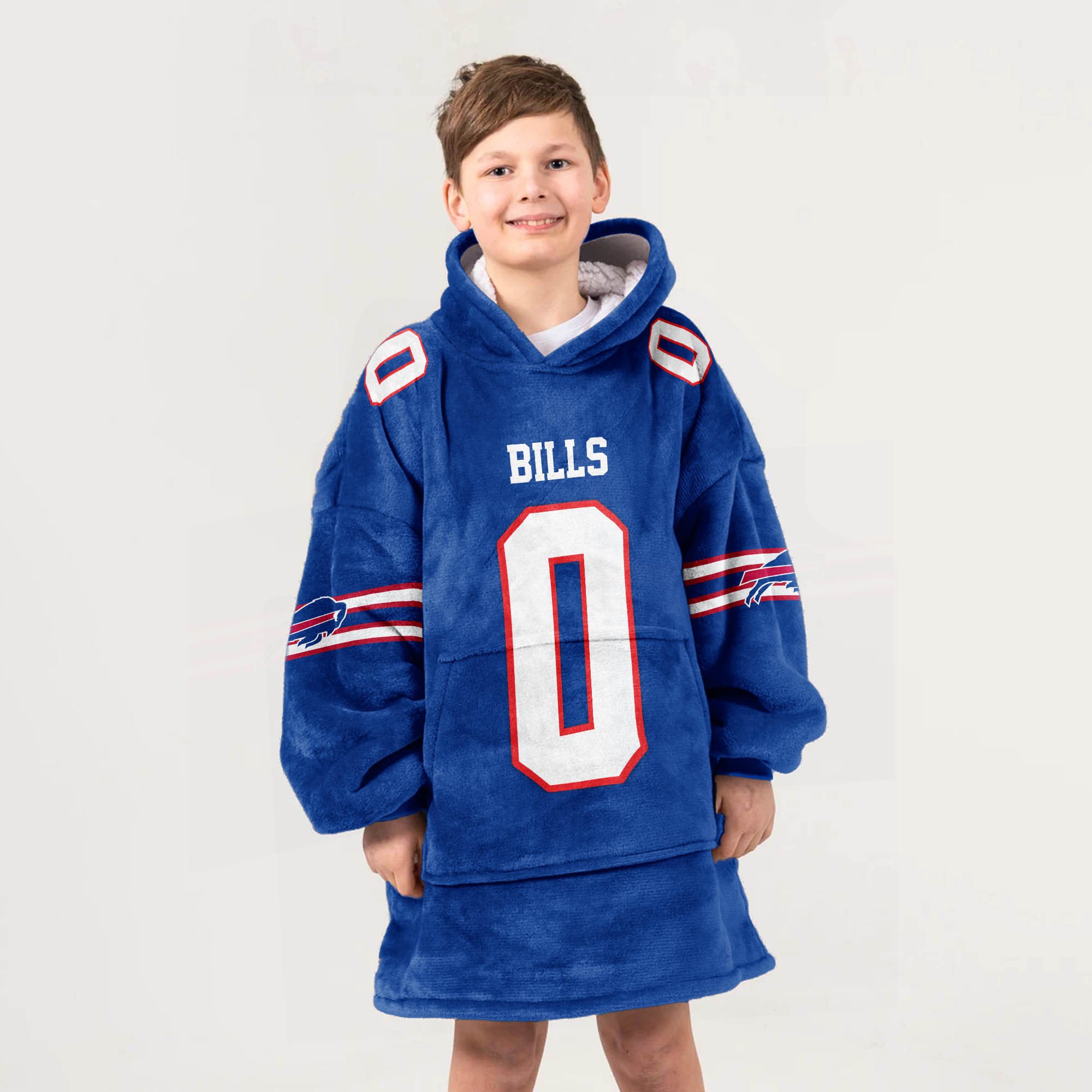 Adult 0 Buffalo Football Unisex Blanket Hoodie