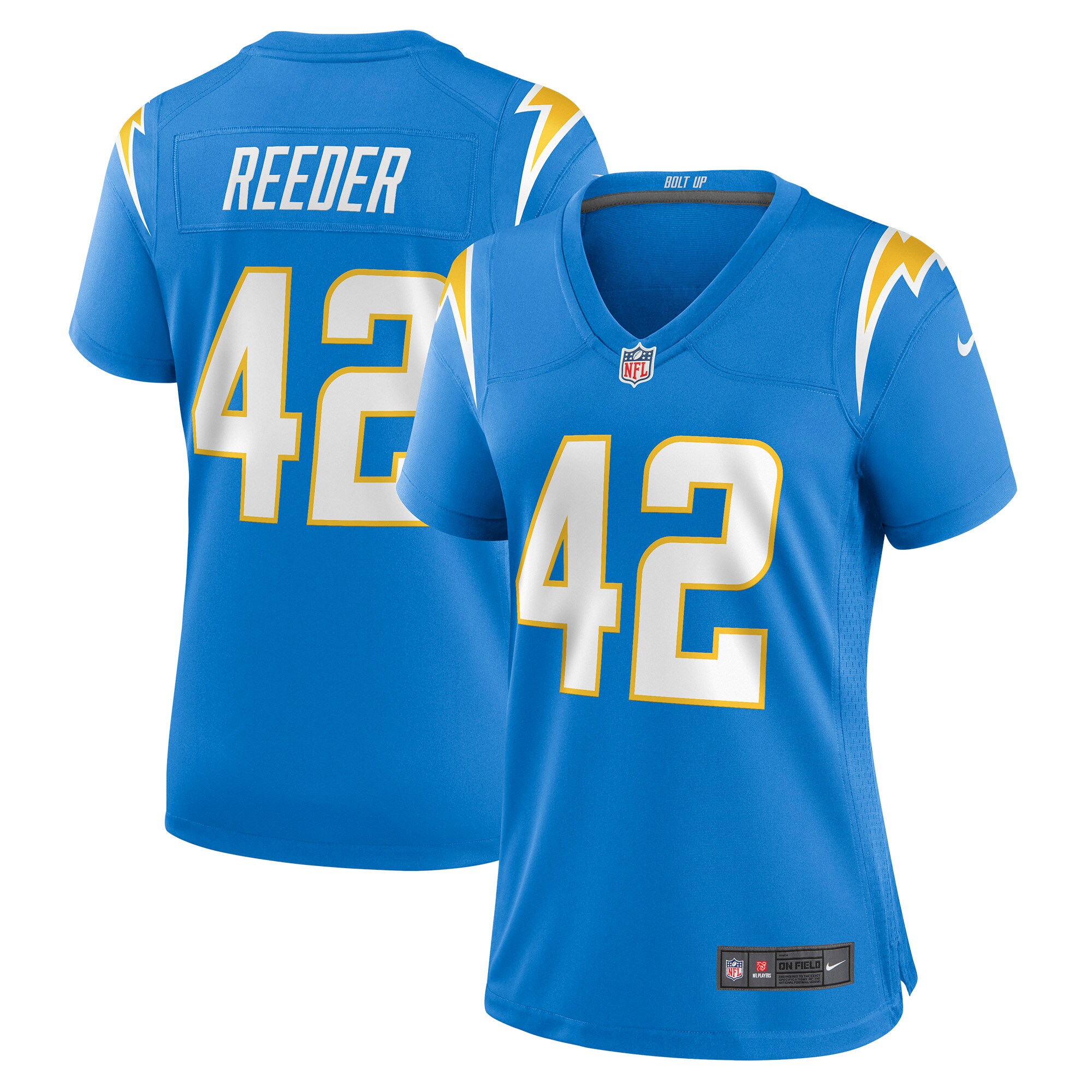 Troy Reeder Los Angeles Chargers  Women's Game Jersey - Powder Blue
