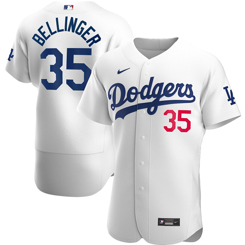Men's  Los Angeles Dodgers #35 Cody Bellinger White Home 2020 Player MLB Jersey
