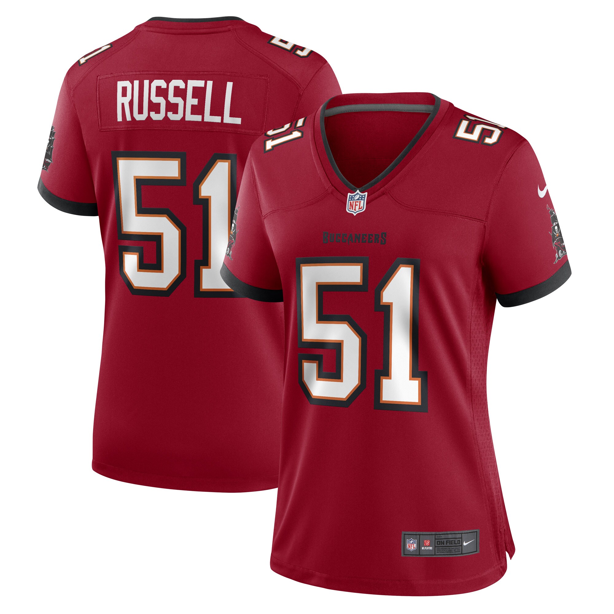 J.J. Russell Tampa Bay Buccaneers  Women's Game Player Jersey - Red