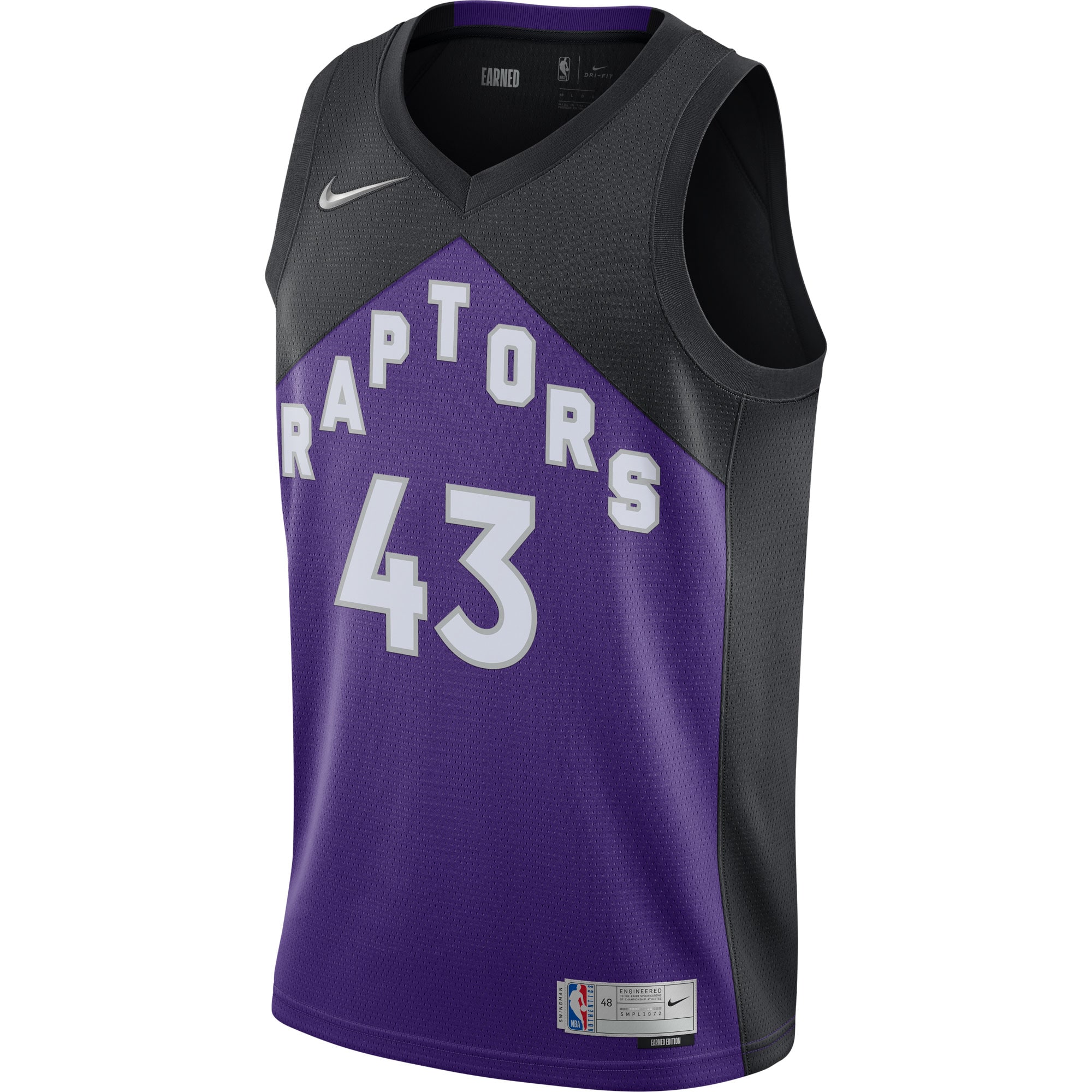 Pascal Siakam Toronto Raptors 2020/21 Swingman Player Jersey Black/Purple - Earned Edition