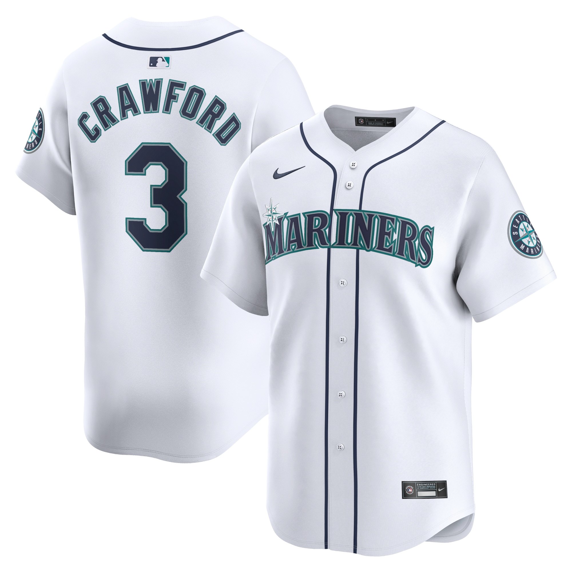Men's Seattle Mariners J.P. Crawford  White Home Limited Player Jersey