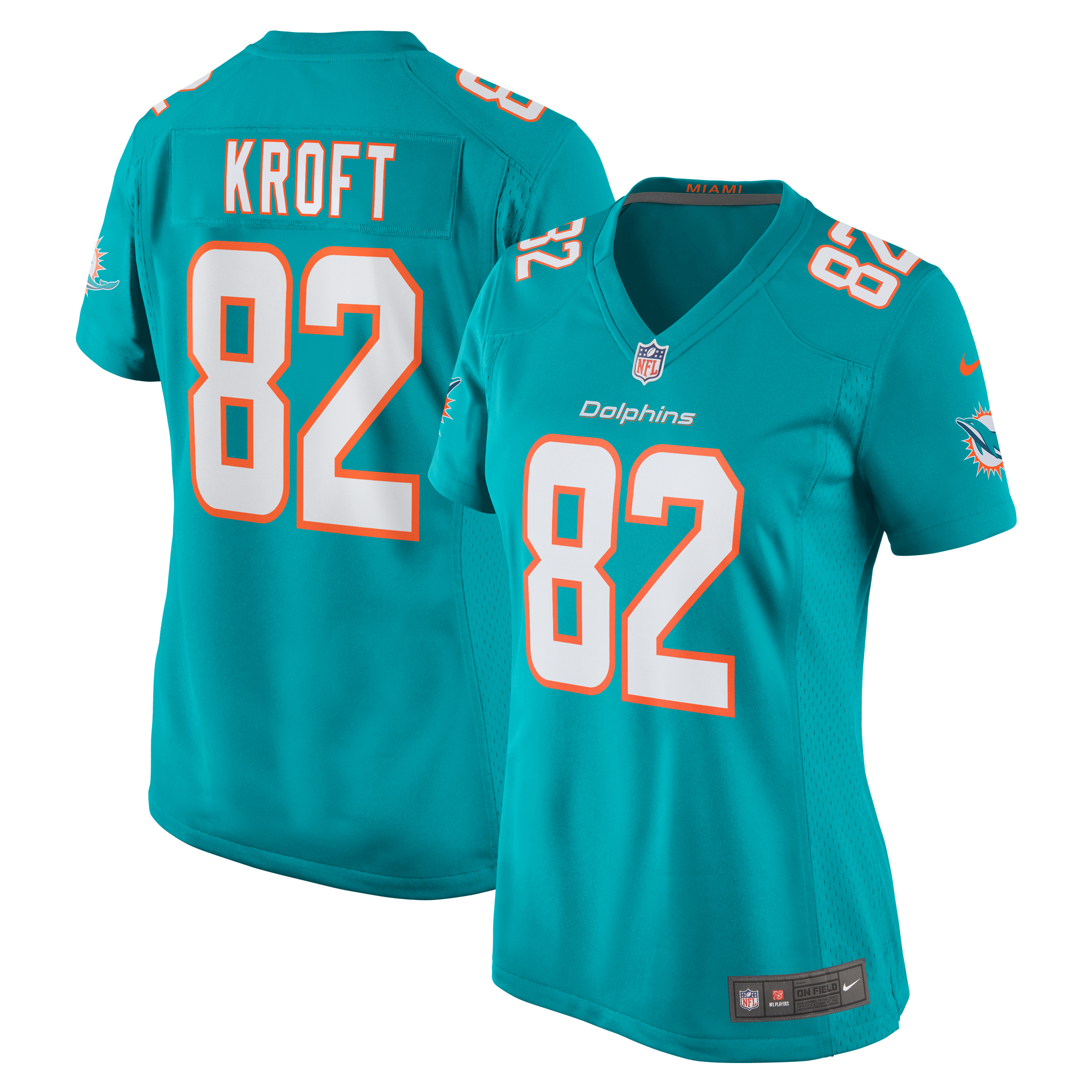 Tyler Kroft Miami Dolphins Women's Team Game Jersey -  Aqua