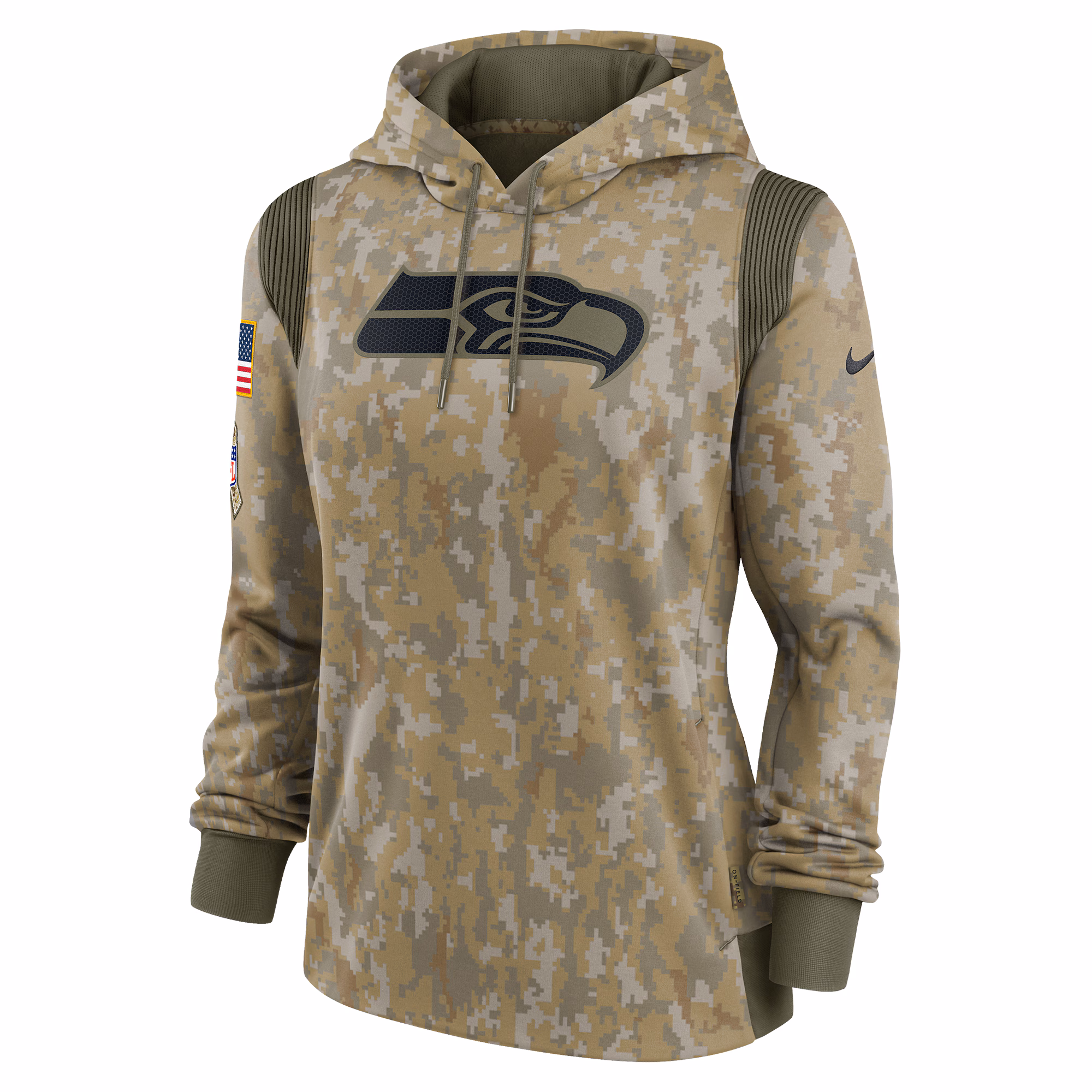Seattle Seahawks Women's 2021 Salute To Service Therma Performance Pullover Hoodie - Olive