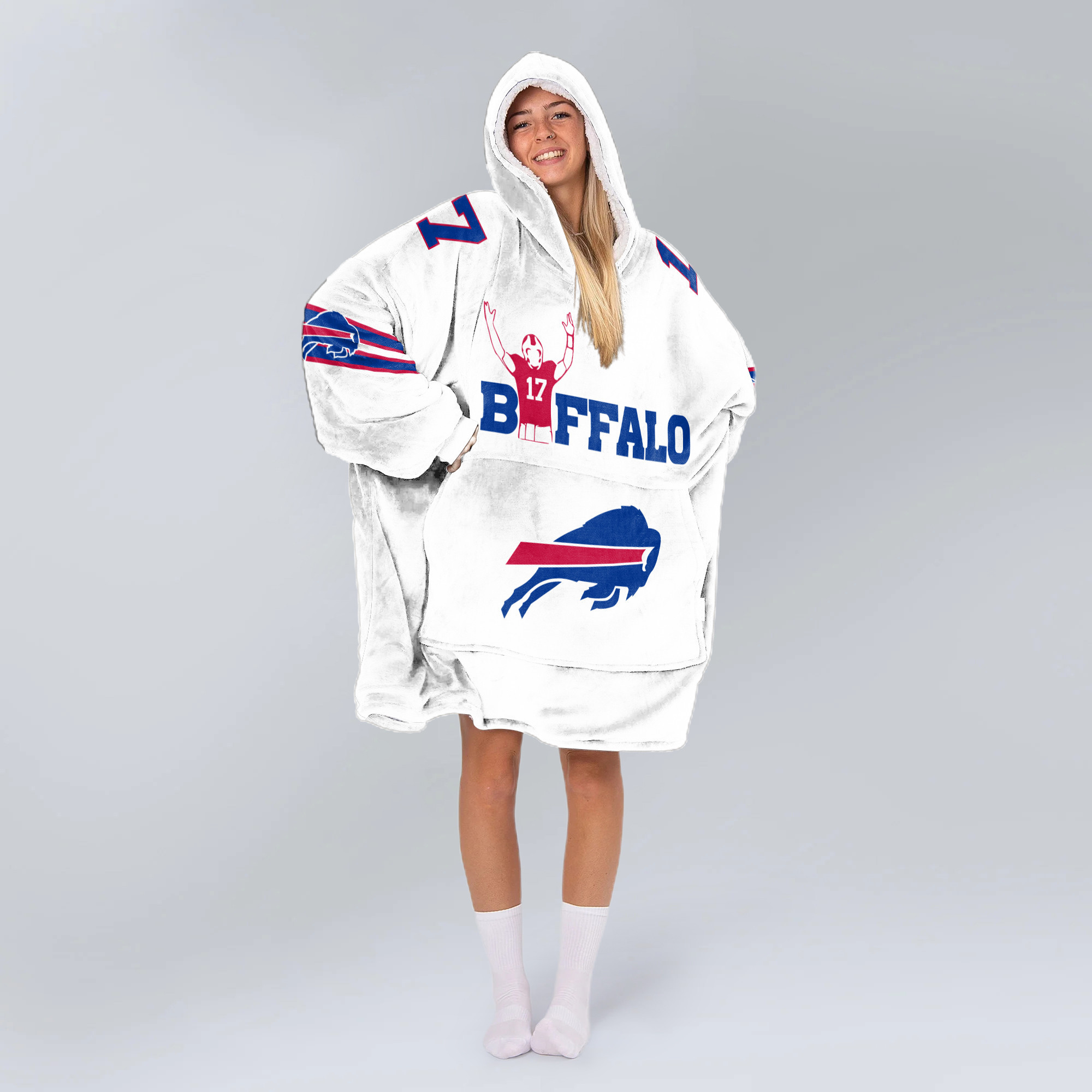 Adult J.A. 17 Buffalo Football Unisex Blanket Hoodie