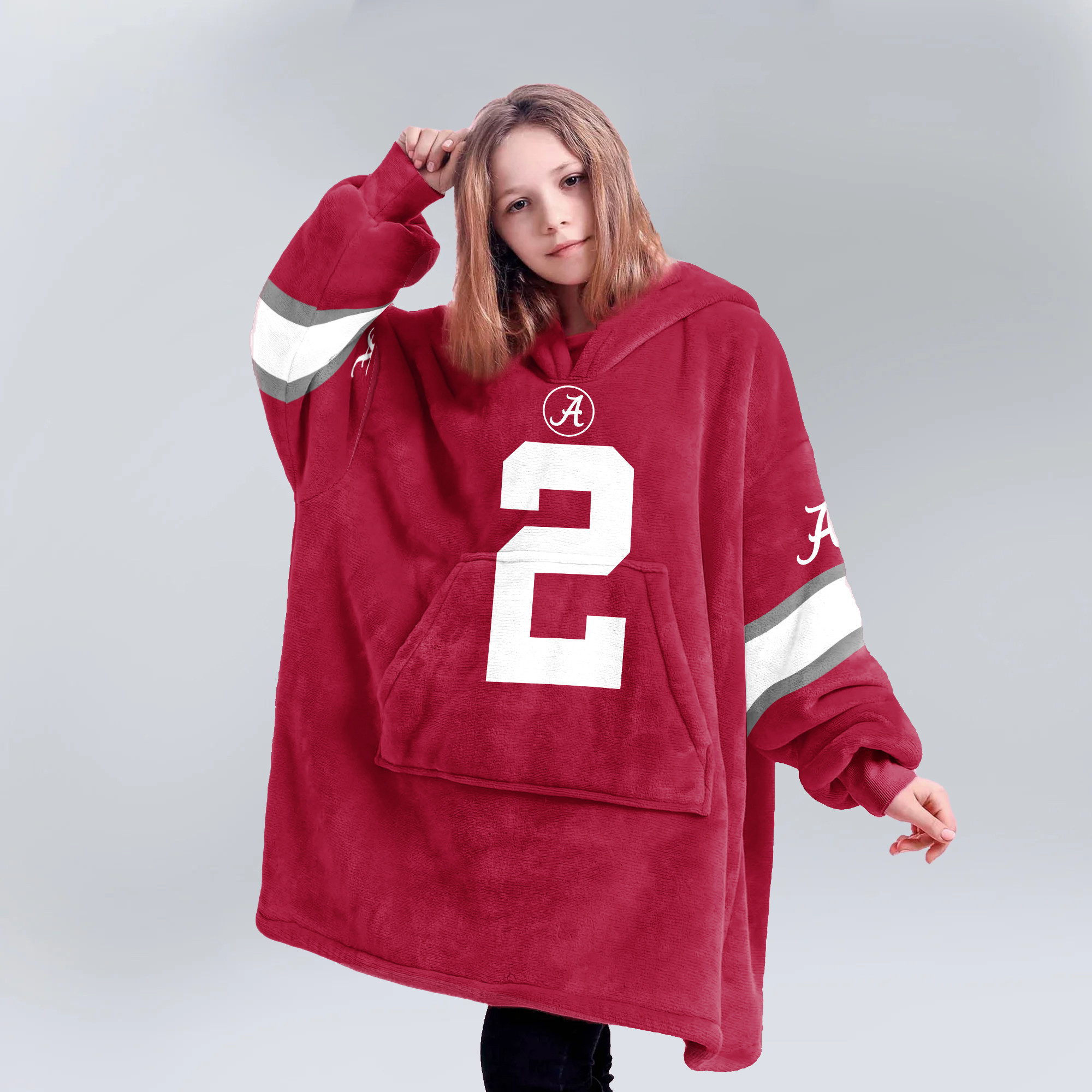 Adult 2 Alabama Football Unisex Blanket Hoodie
