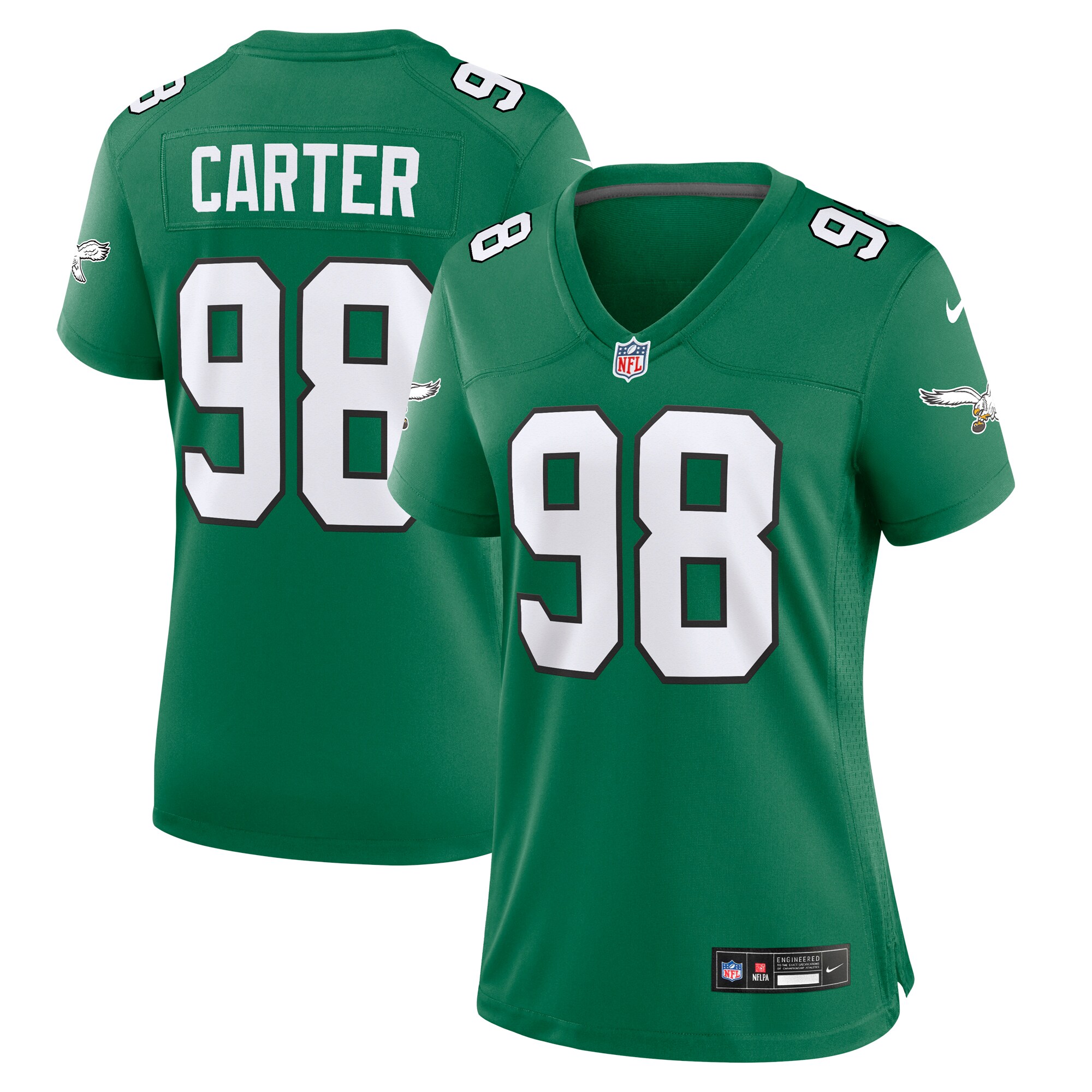 Jalen Carter Philadelphia Eagles Women's Alternate Game Jersey - Kelly Green