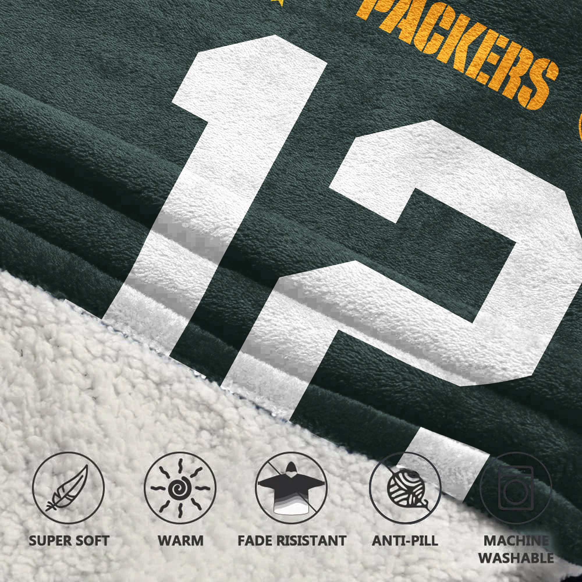 Adult Captain 12 Green Bay Football Unisex Blanket Hoodie