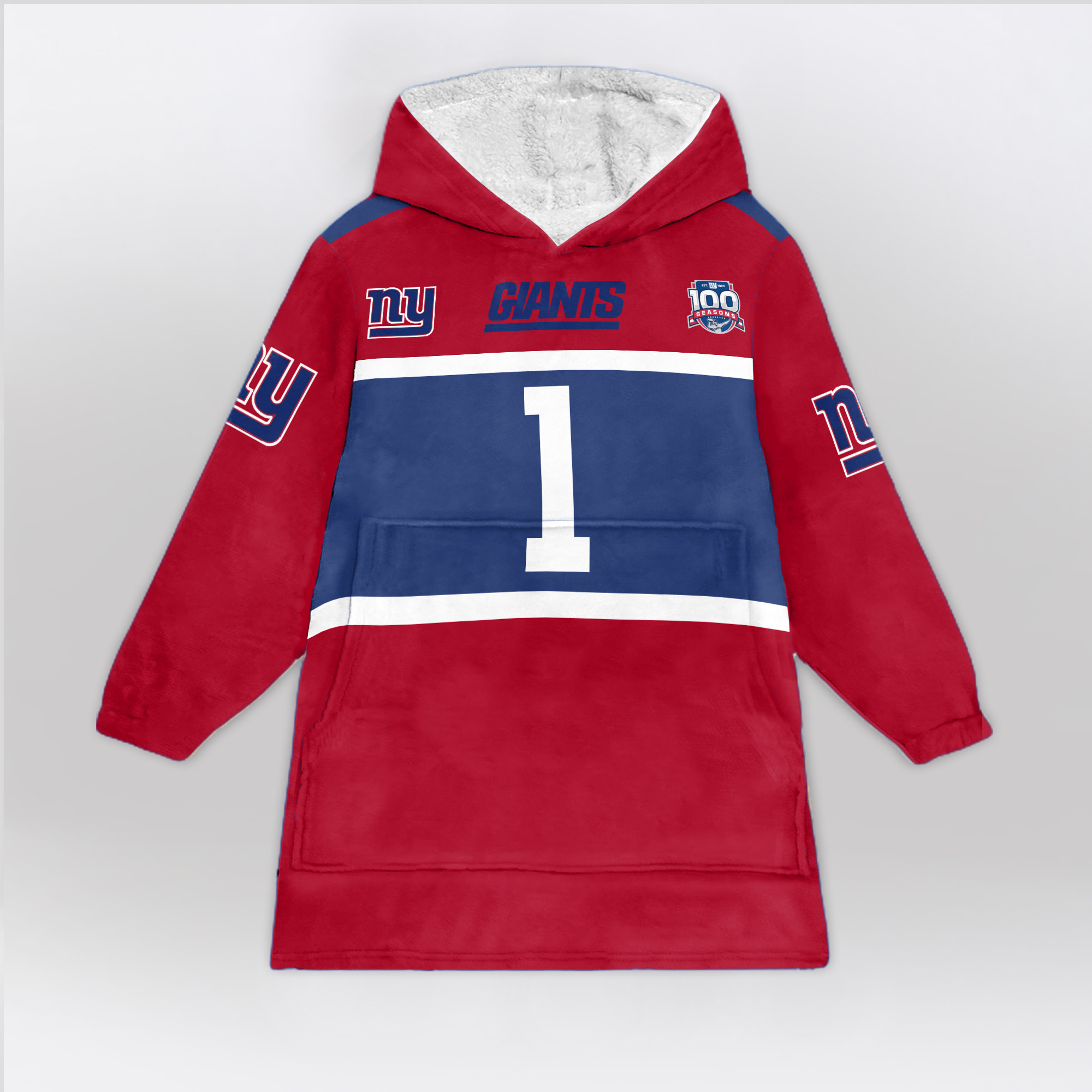 Adult MN 1 New York G Football Unisex Blanket Hoodie