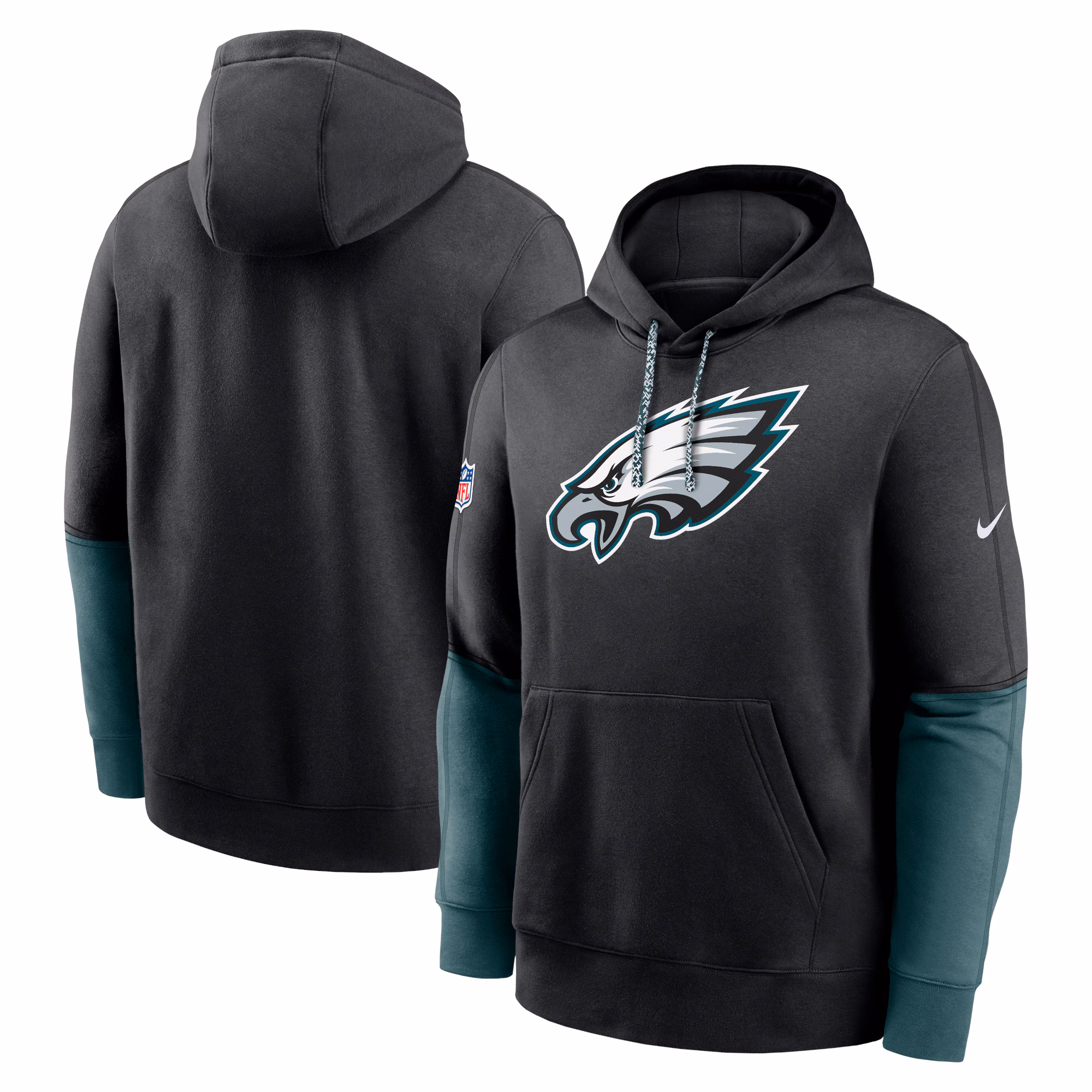 Philadelphia Eagles 2024 Sideline Club Pullover Hoodie - Black