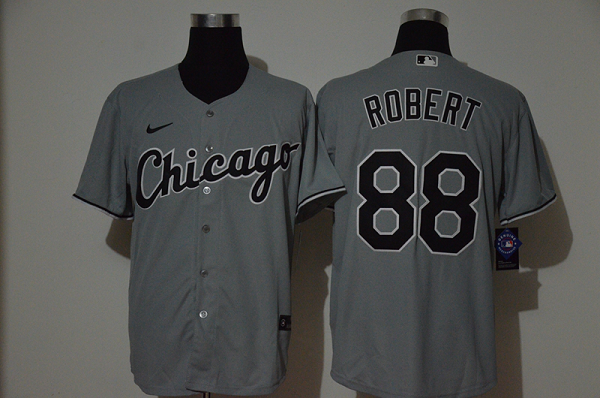 Men's Chicago White Sox #88 Luis Robert Grey Stitched MLB Flex Base  Jersey