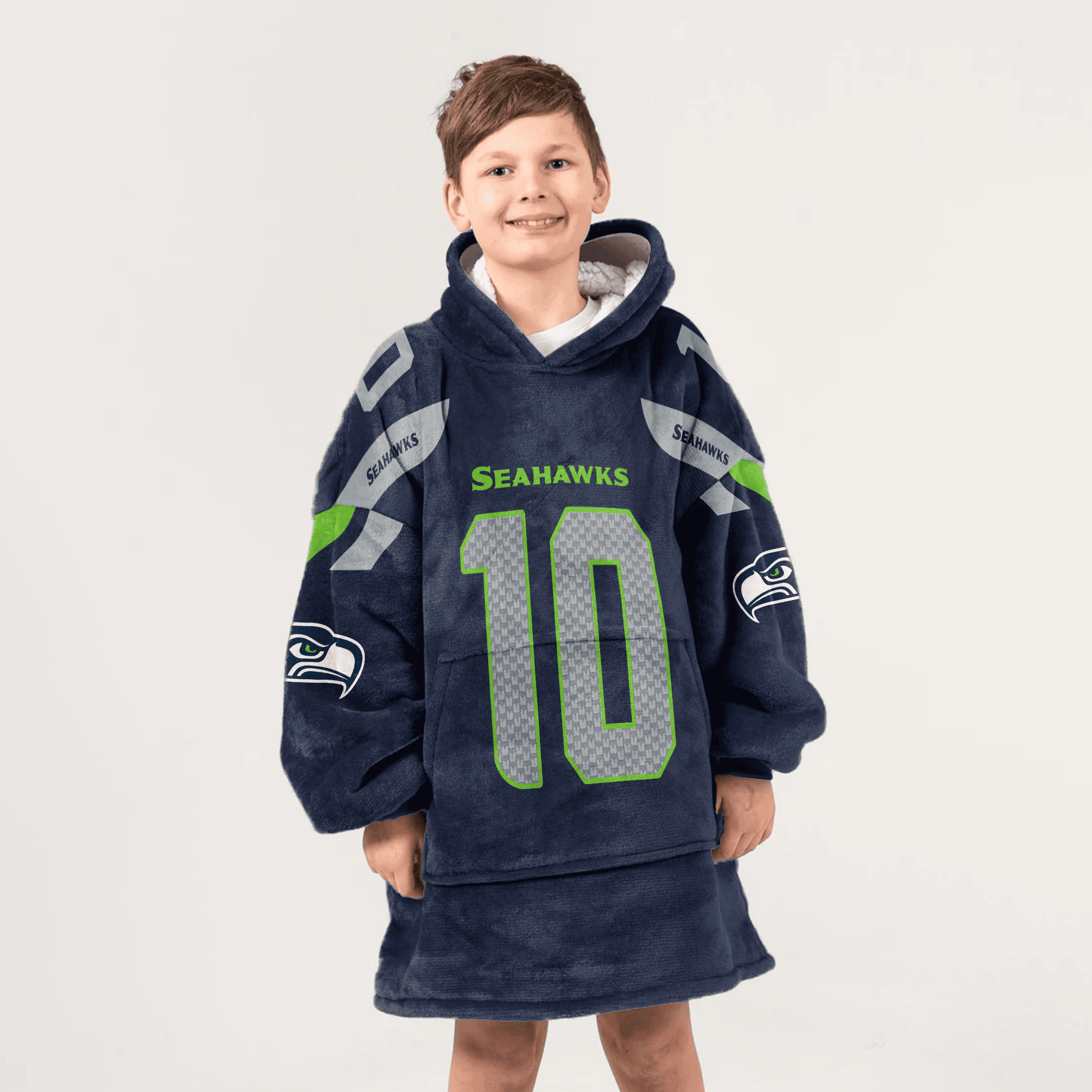 Kid 10 Seattle Football Unisex Blanket Hoodie