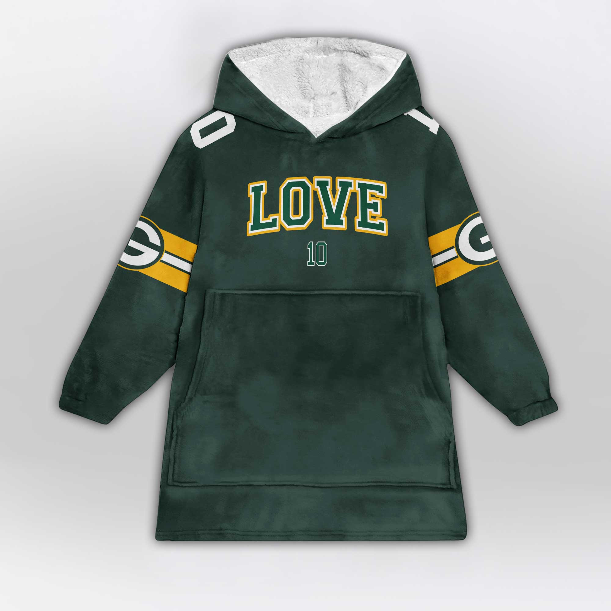 J.L 10 Green Bay Football Unisex Blanket Hoodie